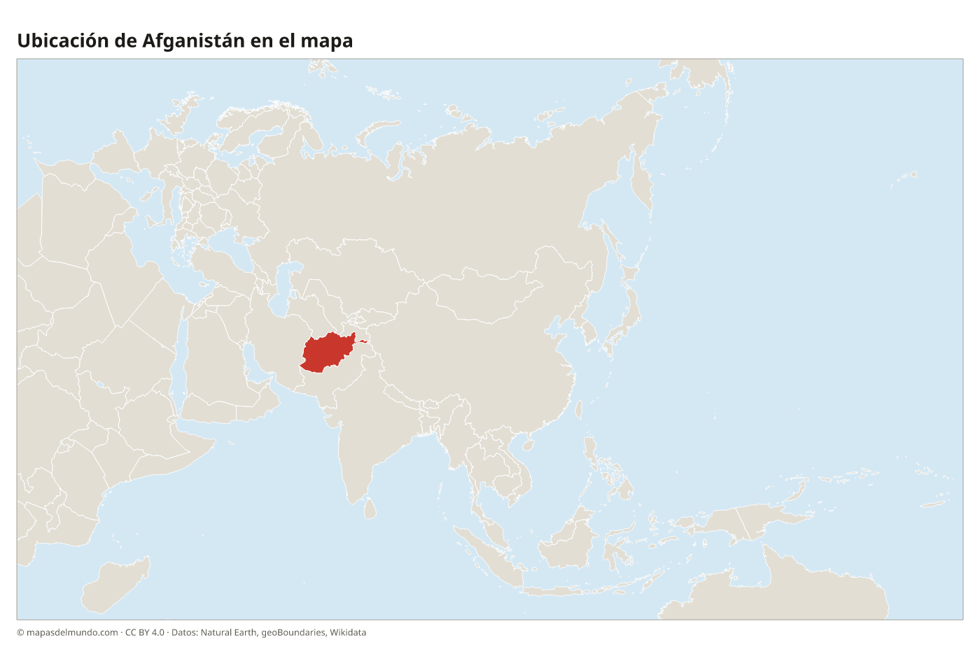 Ubicación de Afganistán en el mapa