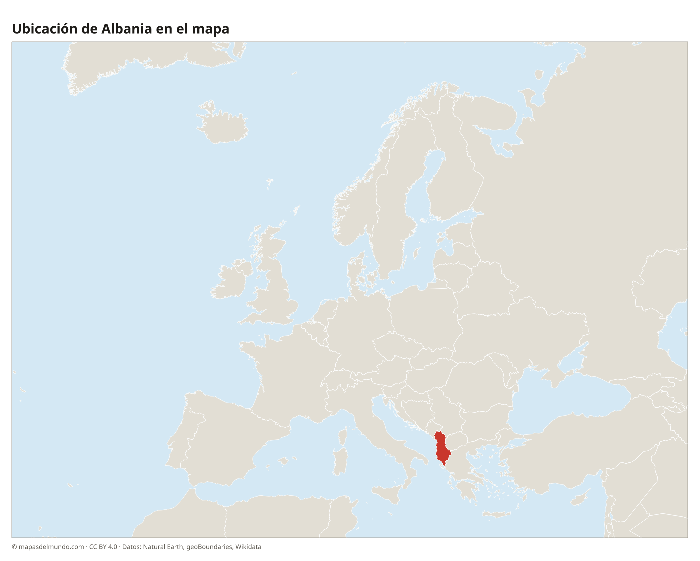 Ubicación de Albania en el mapa