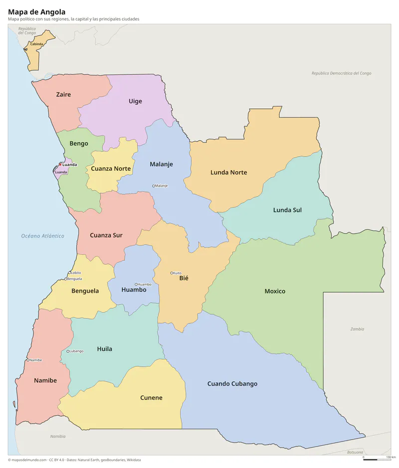 Mapa de Angola