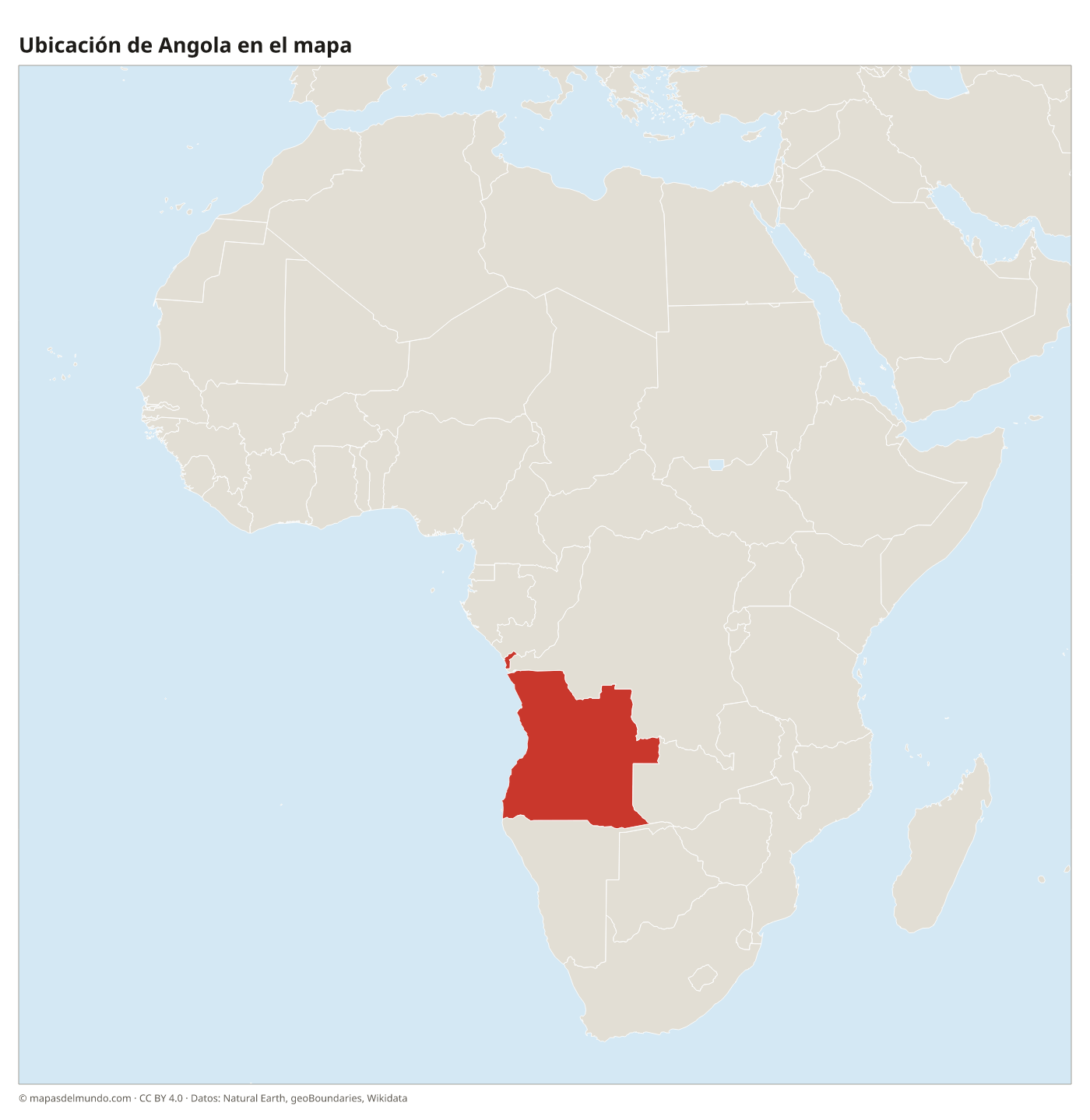 Ubicación de Angola en el mapa