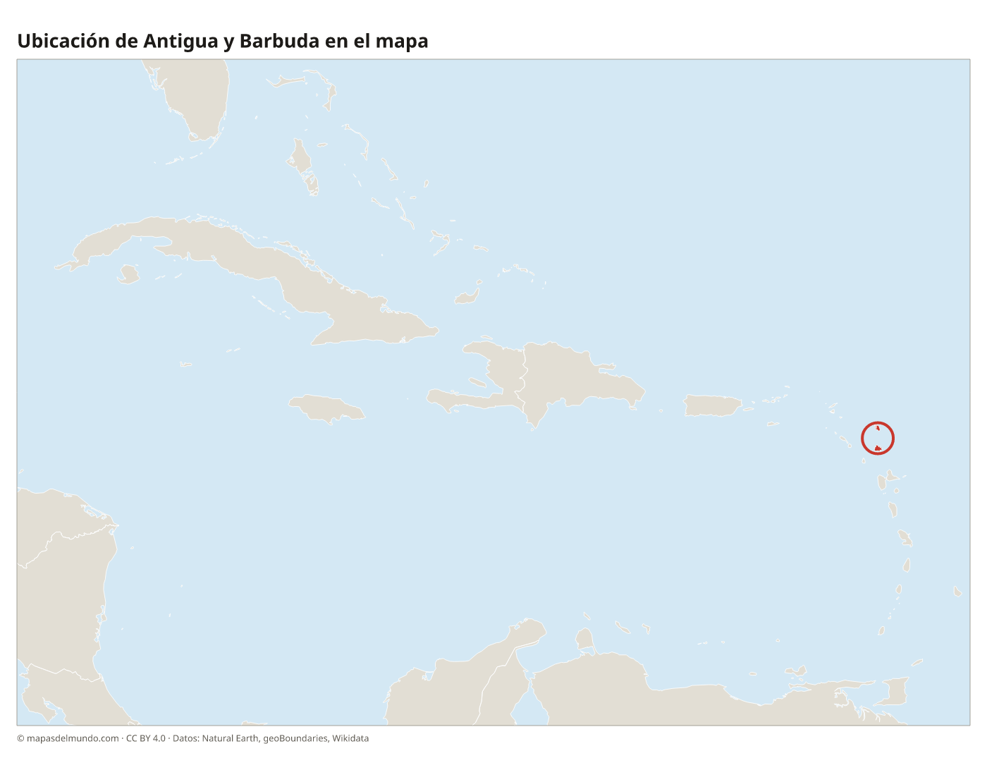 Ubicación de Antigua y Barbuda en el mapa