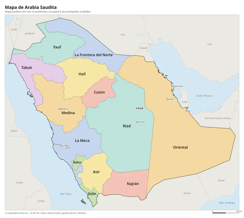 Mapa de Arabia Saudita