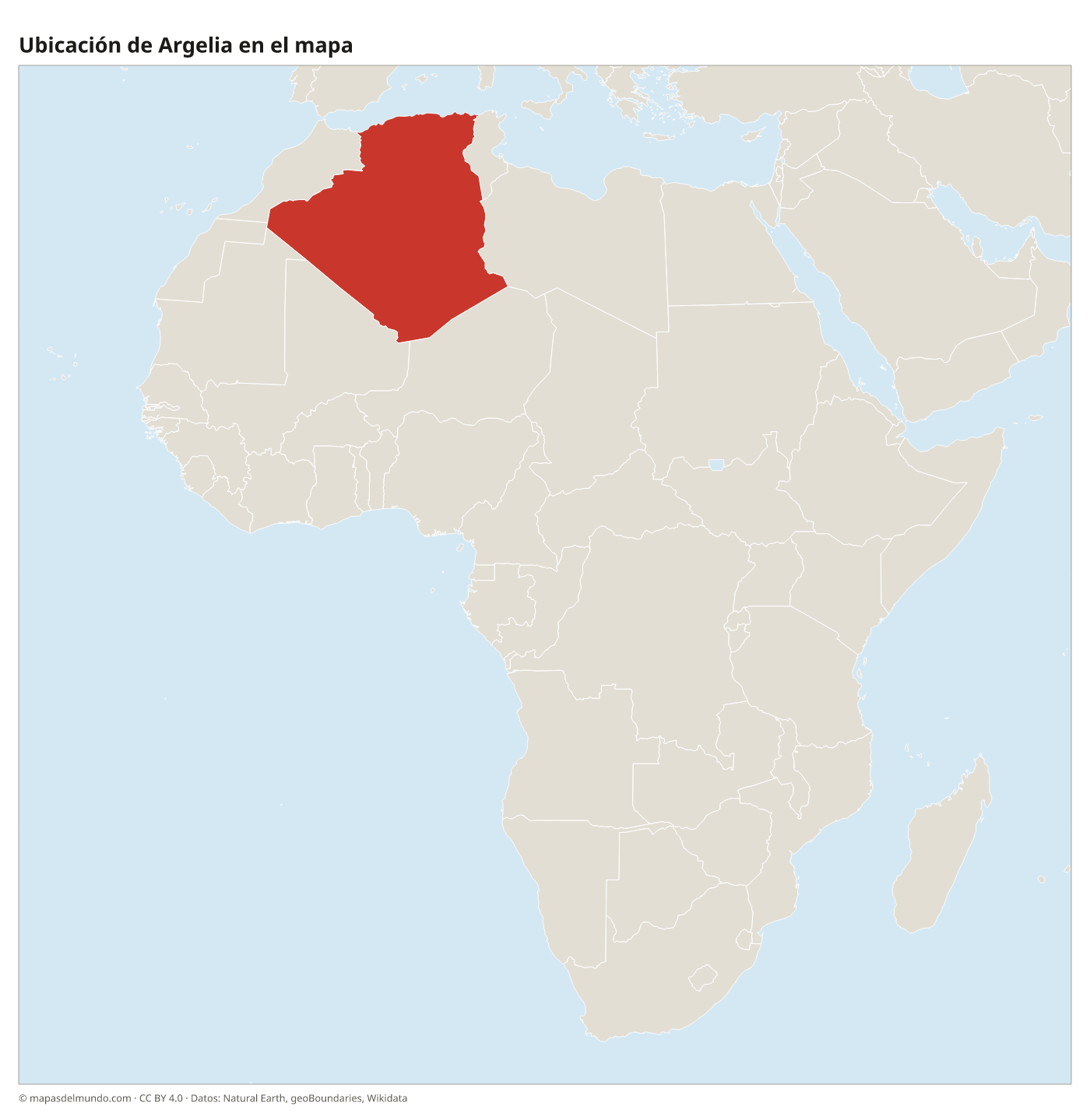 Ubicación de Argelia en el mapa