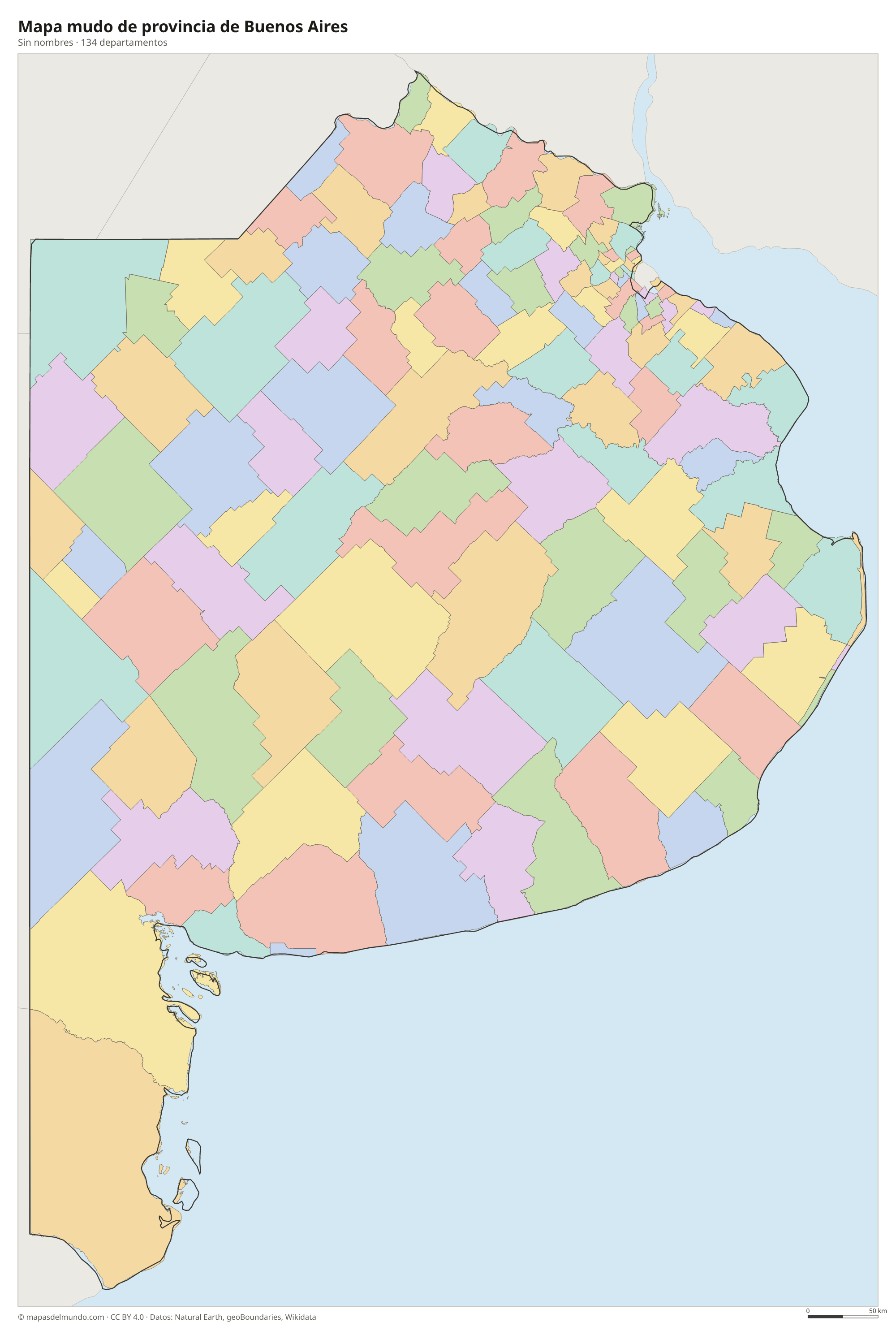 Mapa mudo de la provincia de Buenos Aires