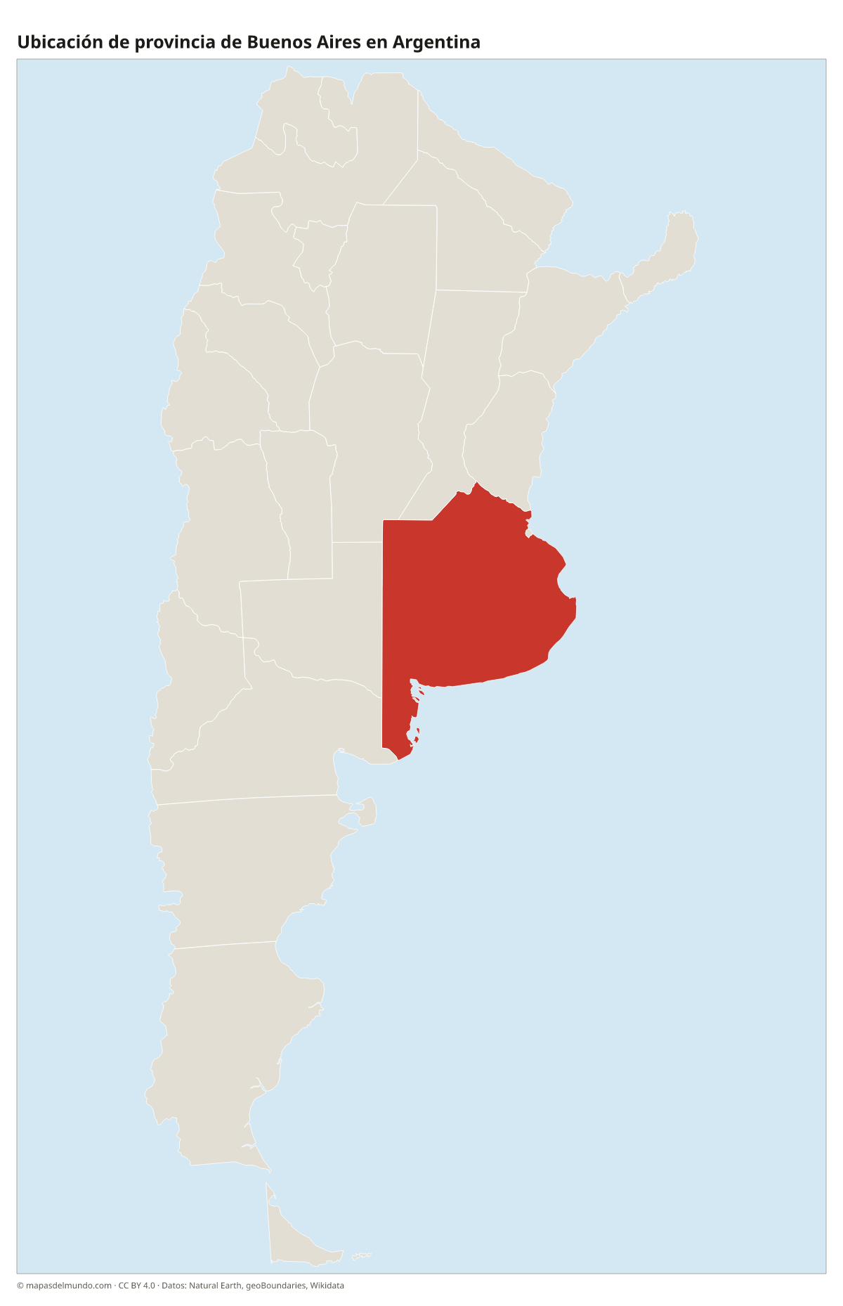 Ubicación de la provincia de Buenos Aires en el mapa de Argentina