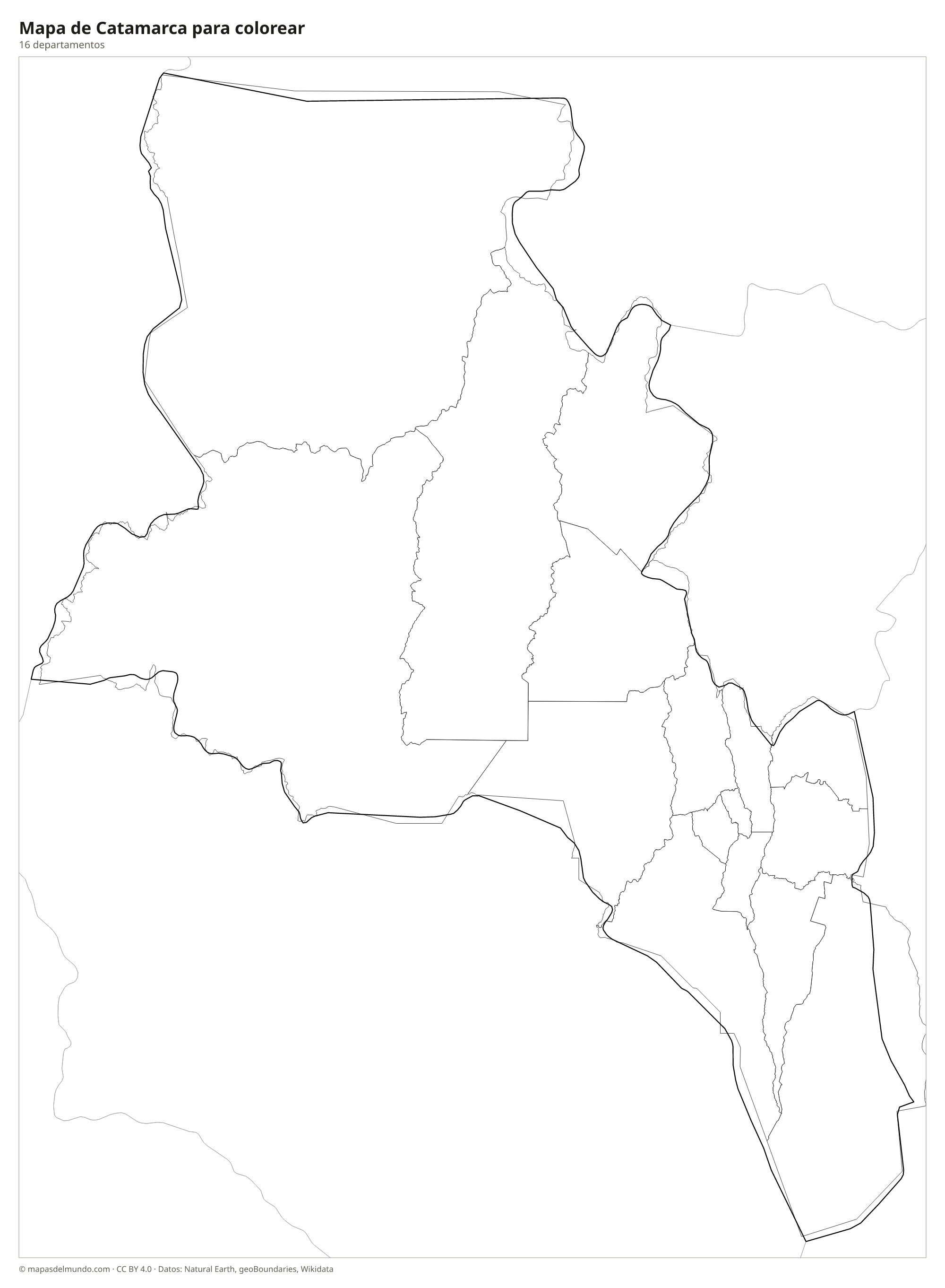 Mapa de Catamarca para colorear