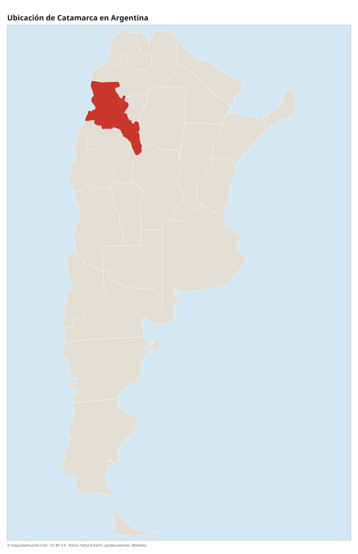 Ubicación de Catamarca en el mapa de Argentina
