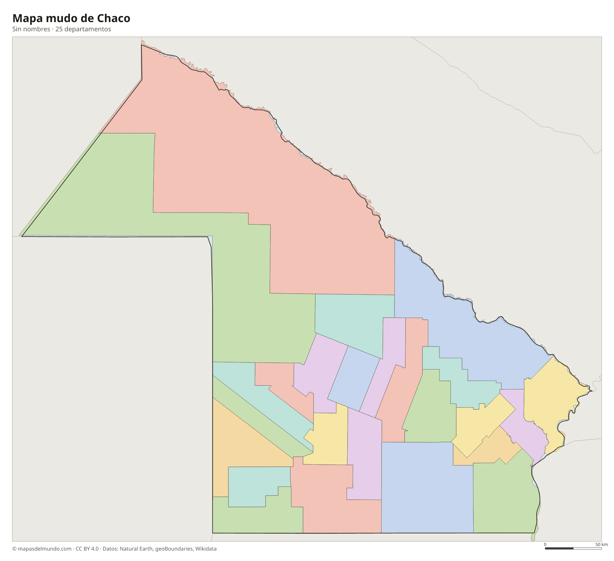 Mapa mudo de Chaco