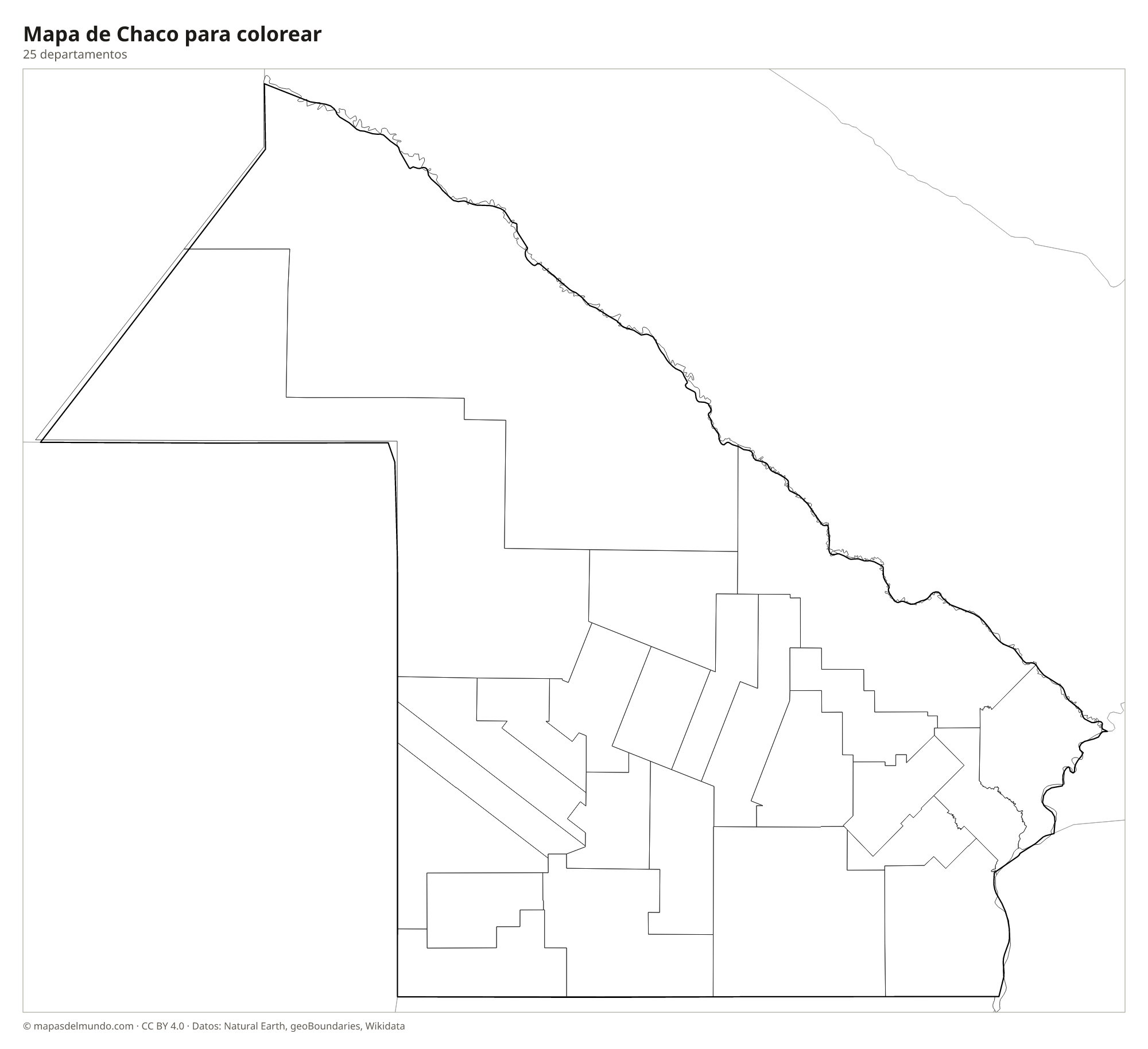 Mapa de Chaco para colorear