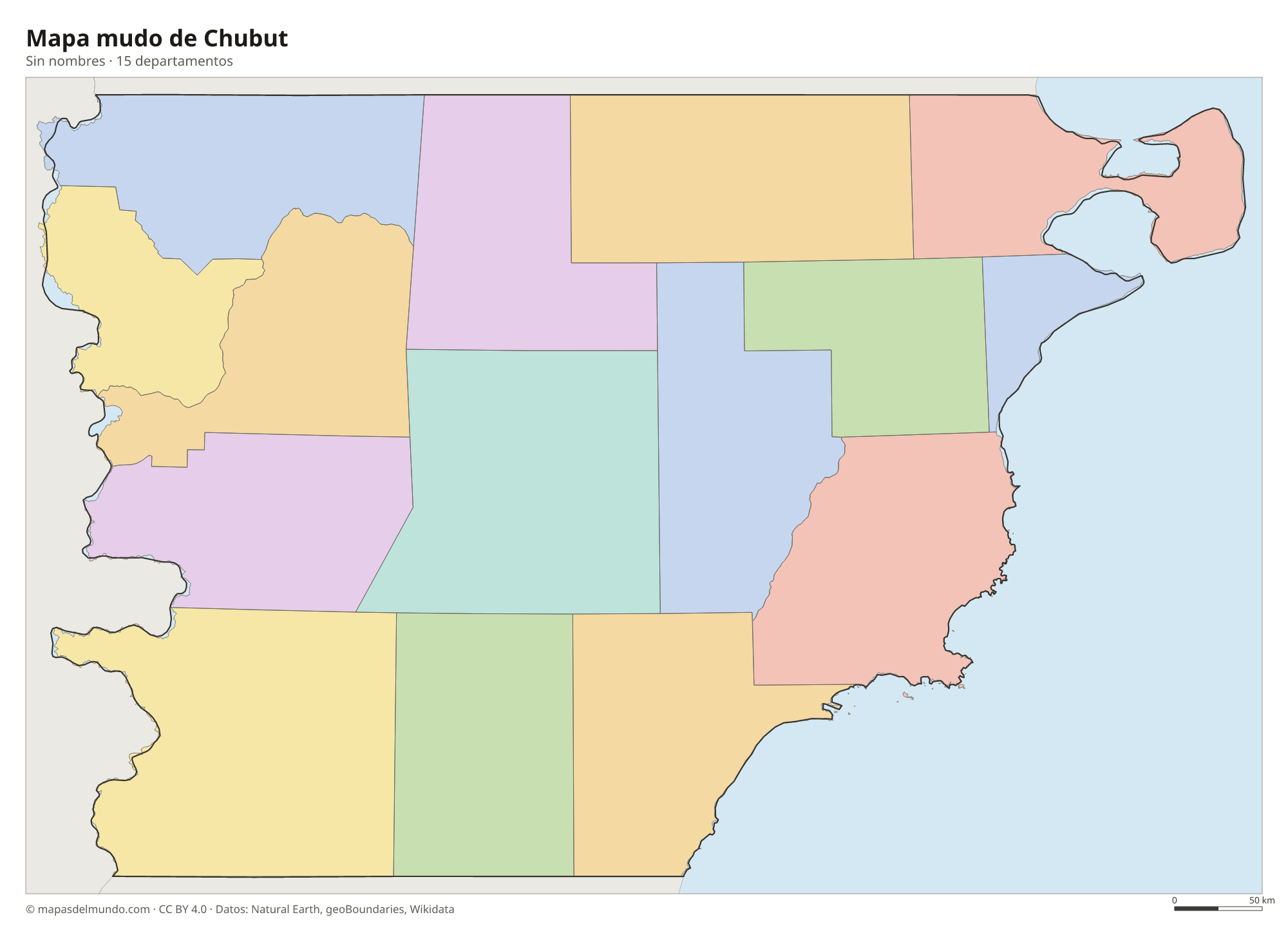 Mapa mudo de Chubut