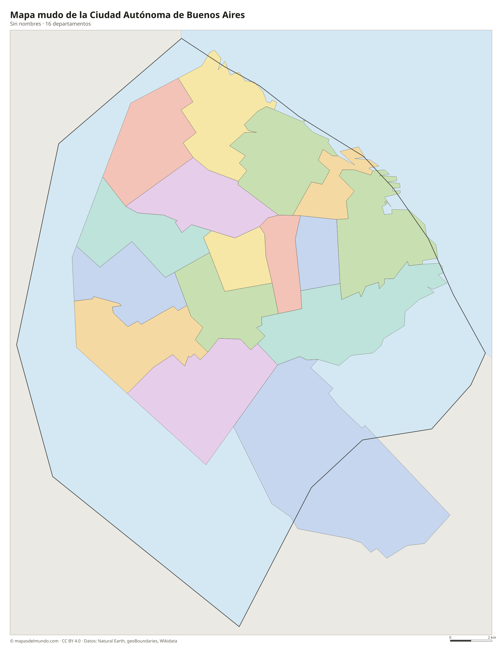 Mapa mudo de la Ciudad Autónoma de Buenos Aires