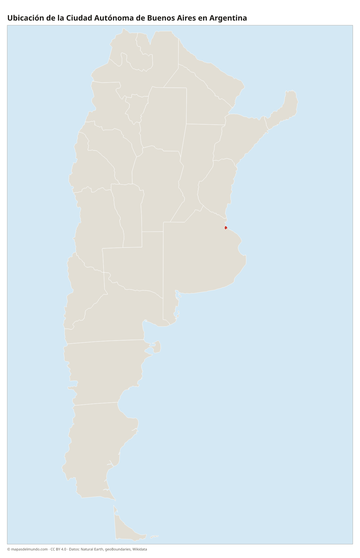 Ubicación de la Ciudad Autónoma de Buenos Aires en el mapa de Argentina