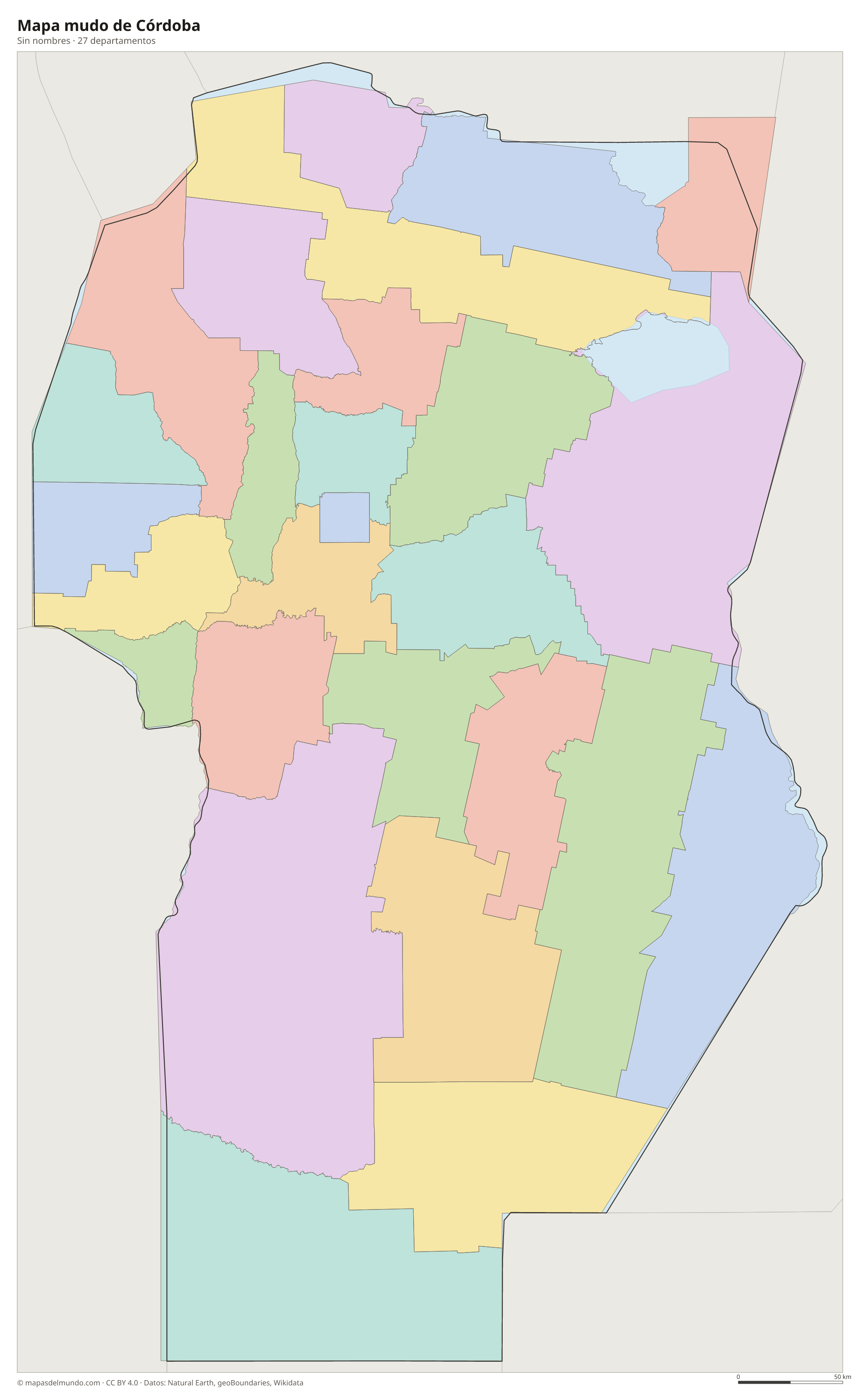 Mapa mudo de Córdoba
