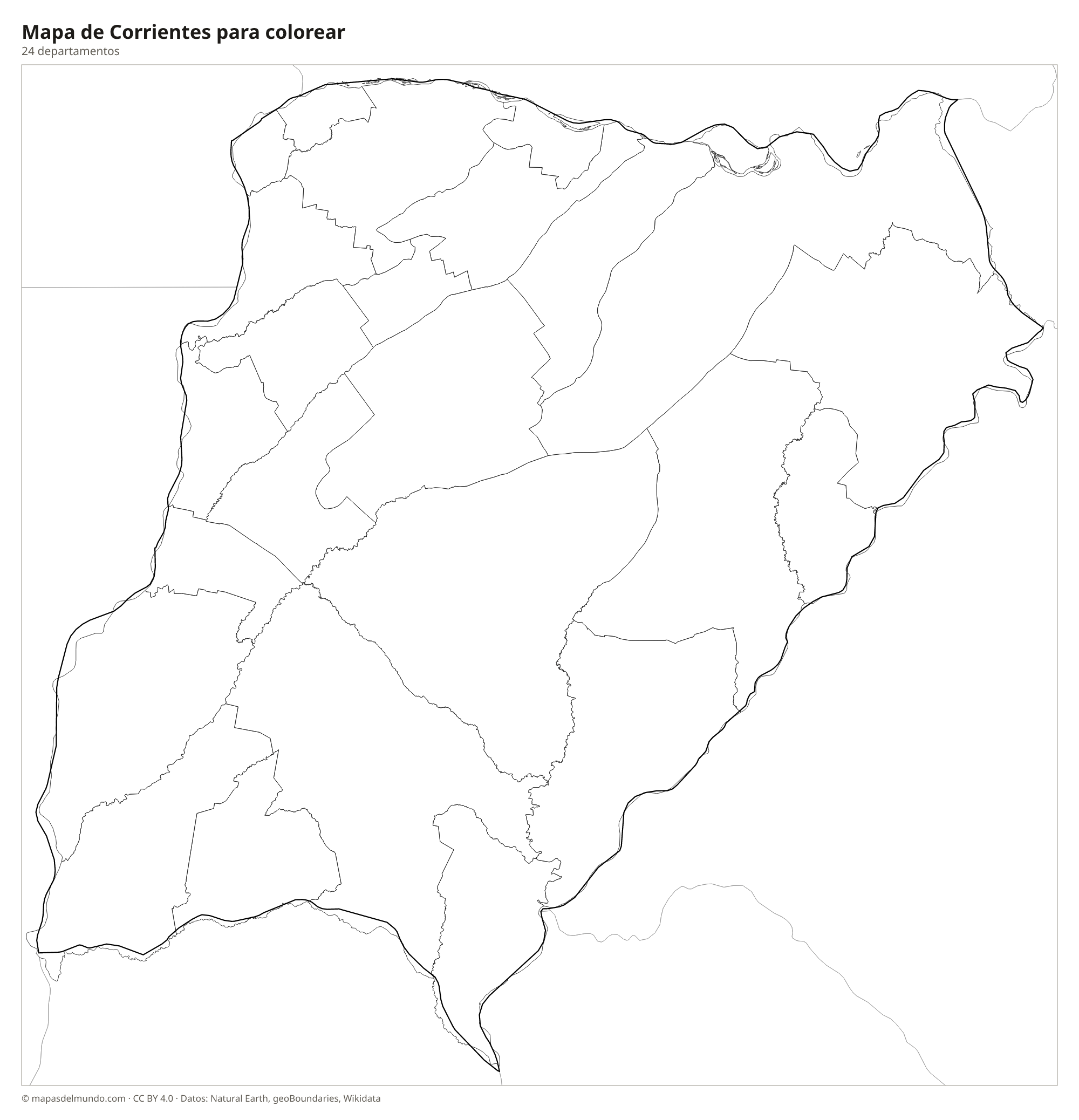 Mapa de Corrientes para colorear