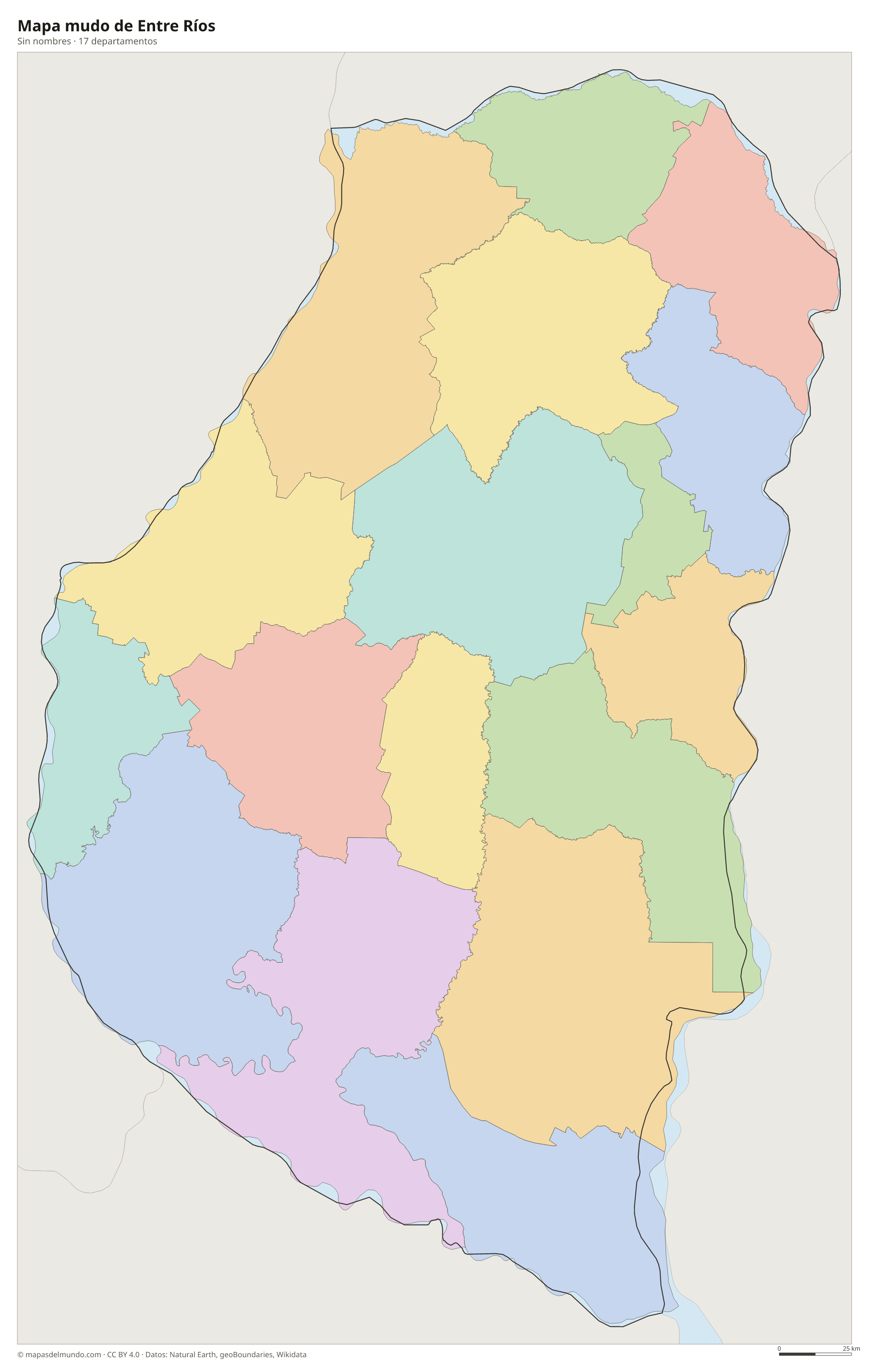 Mapa mudo de Entre Ríos