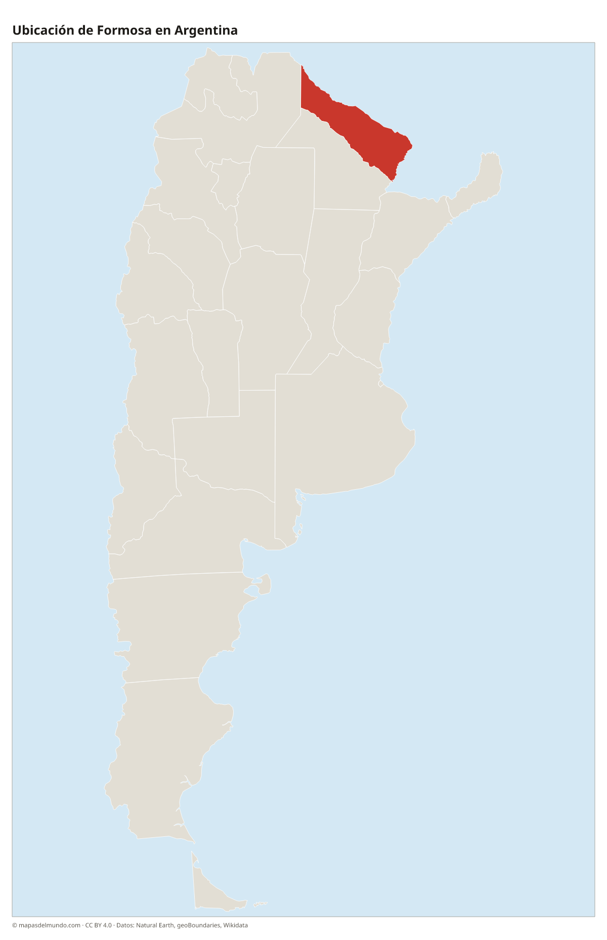 Ubicación de Formosa en el mapa de Argentina