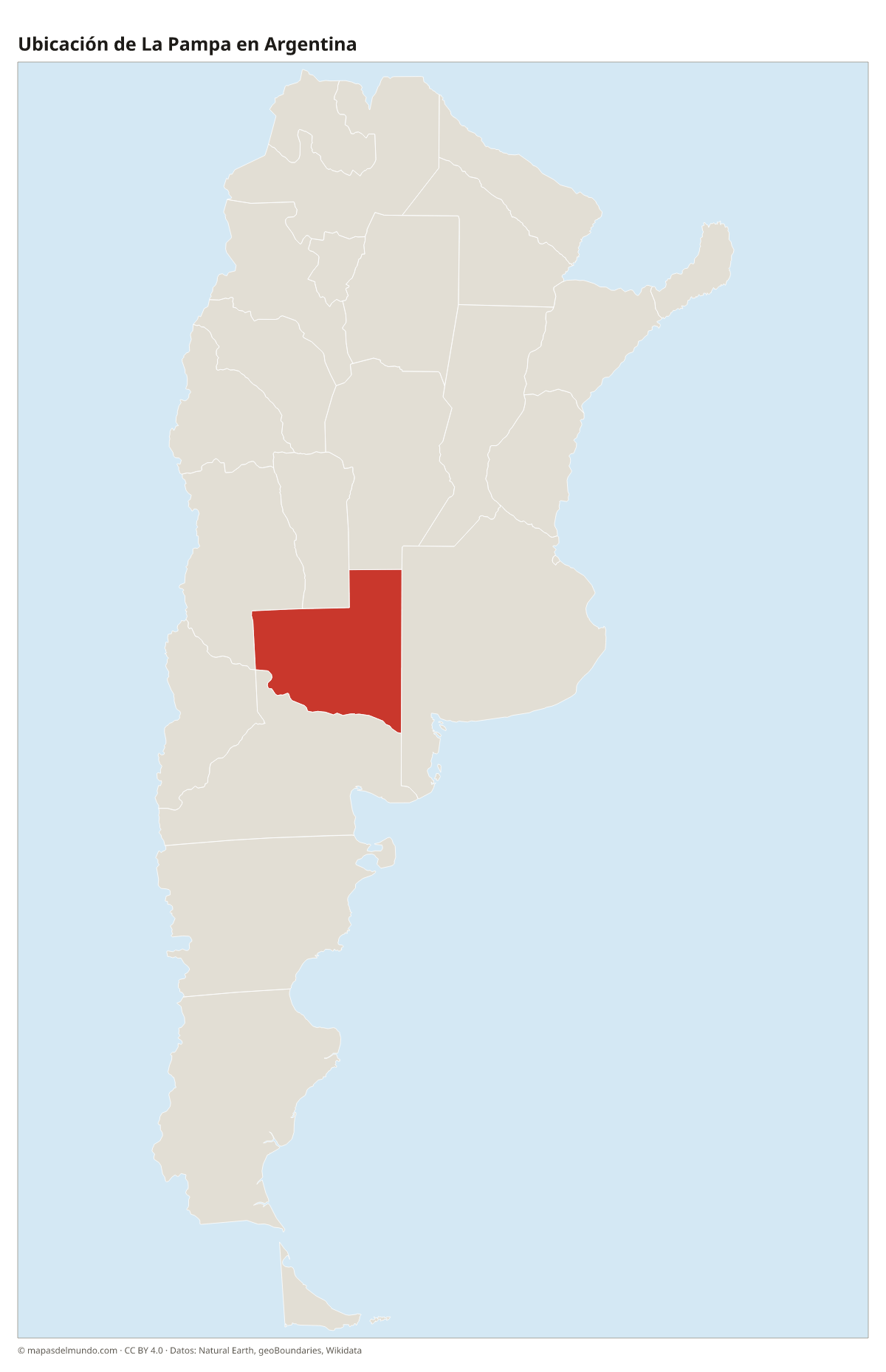Ubicación de La Pampa en el mapa de Argentina