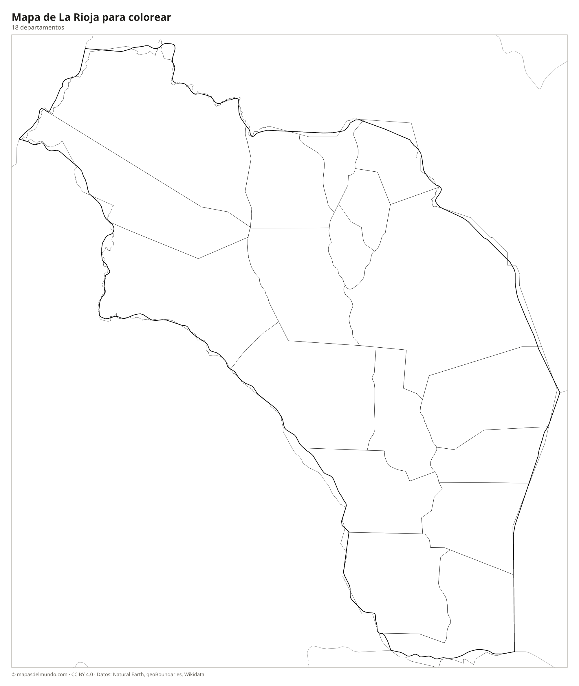 Mapa de La Rioja para colorear