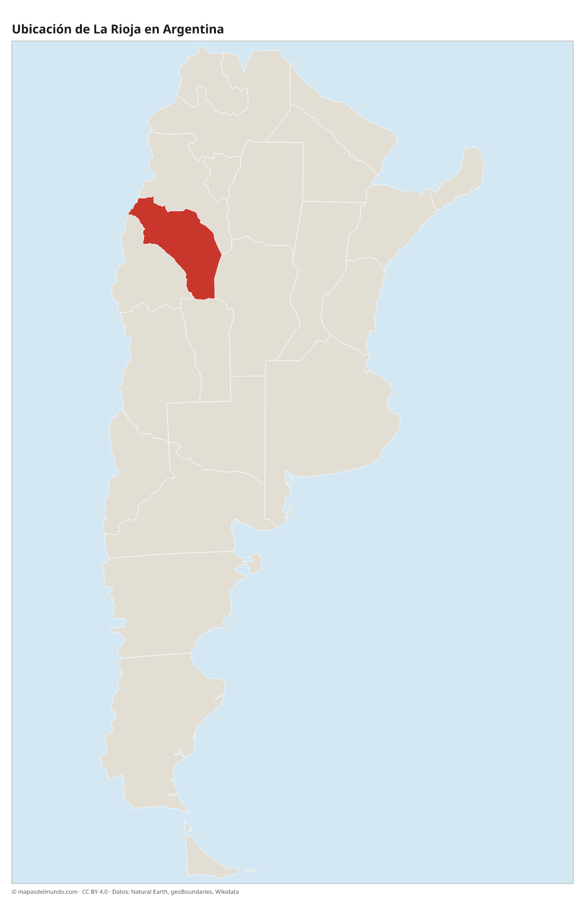 Ubicación de La Rioja en el mapa de Argentina