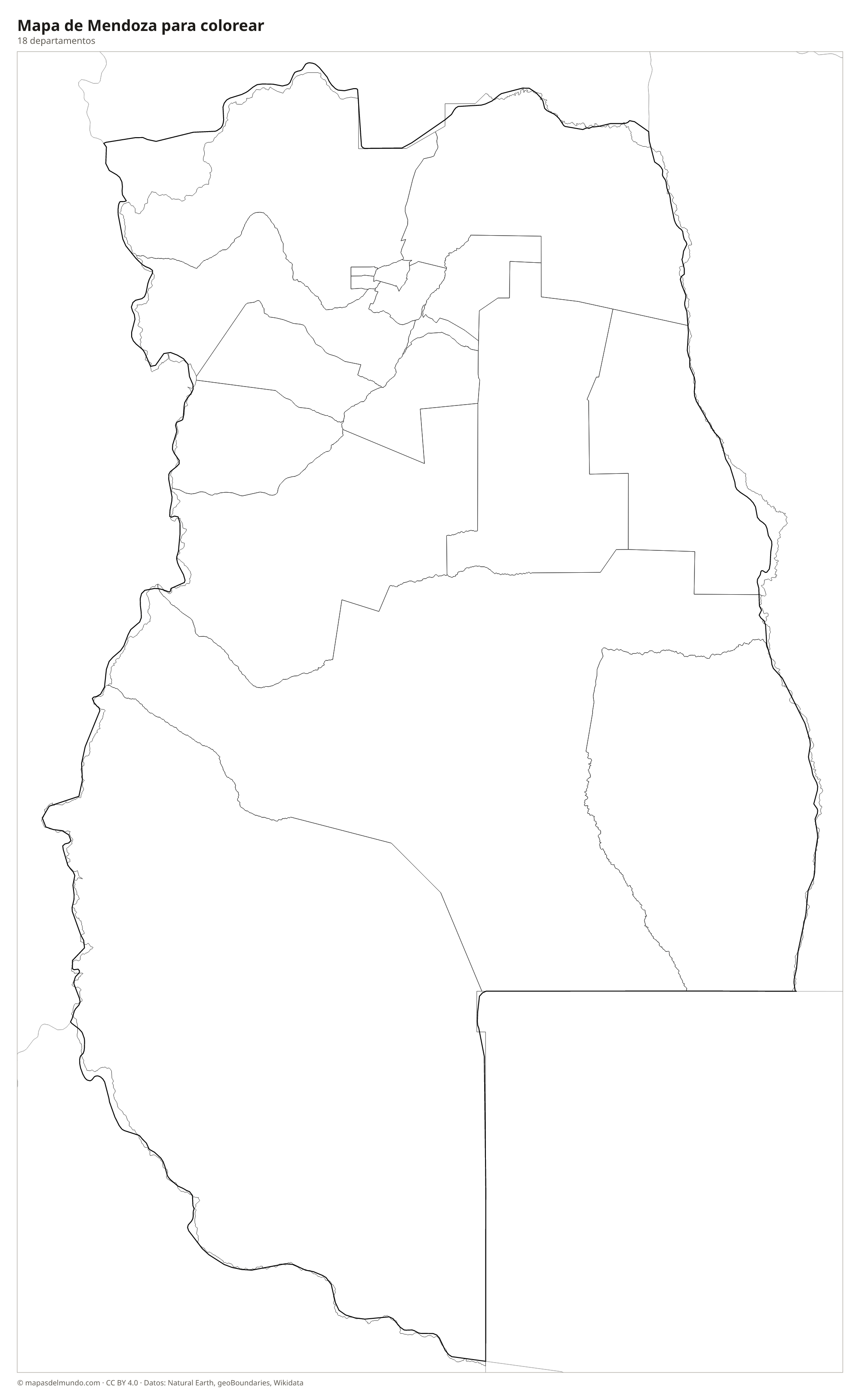 Mapa de Mendoza para colorear