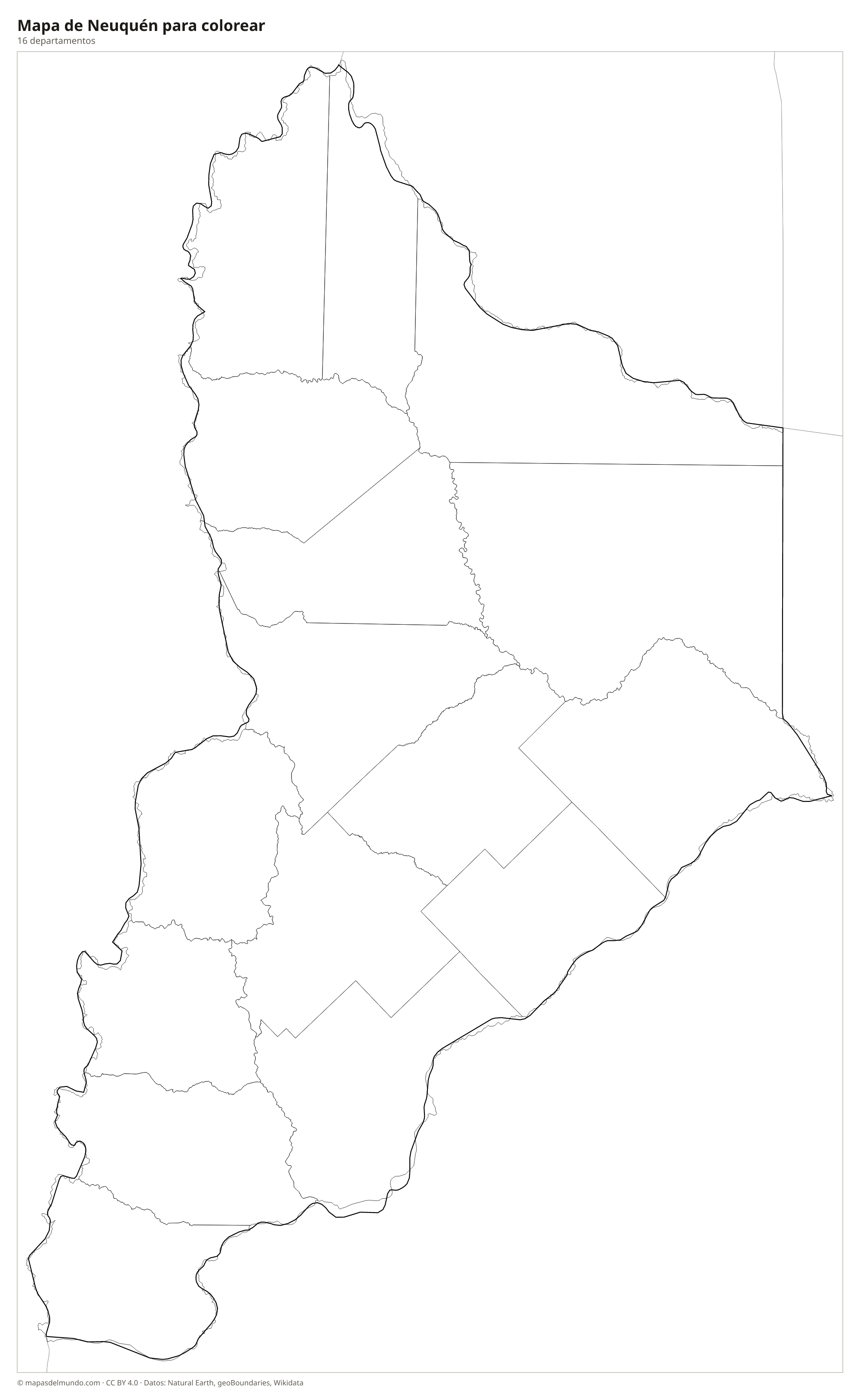 Mapa de Neuquén para colorear