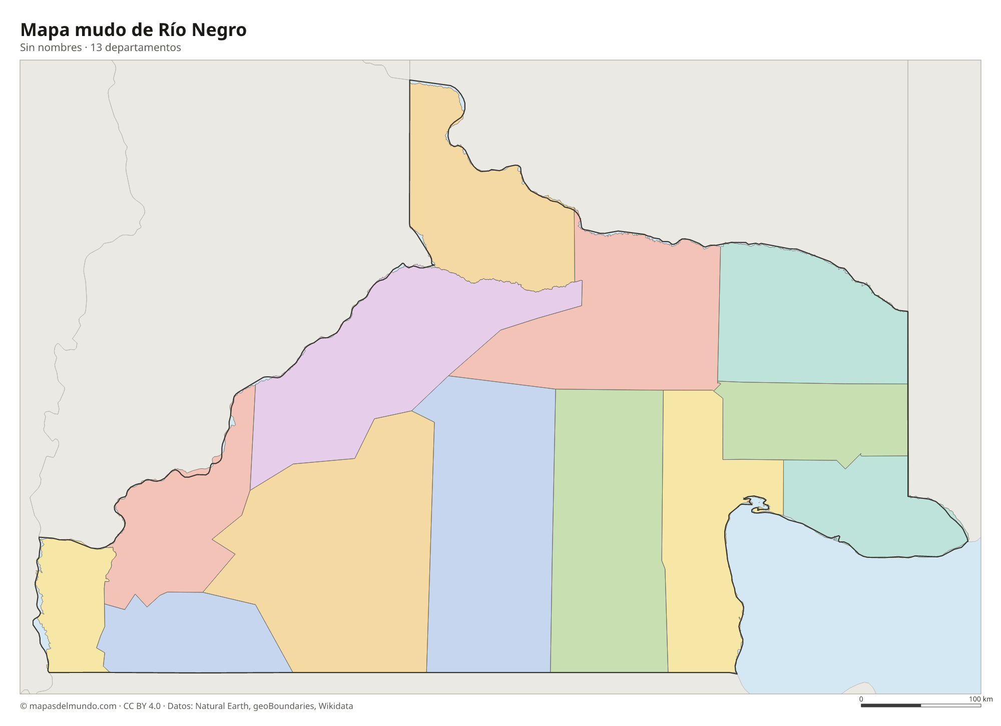 Mapa mudo de Río Negro