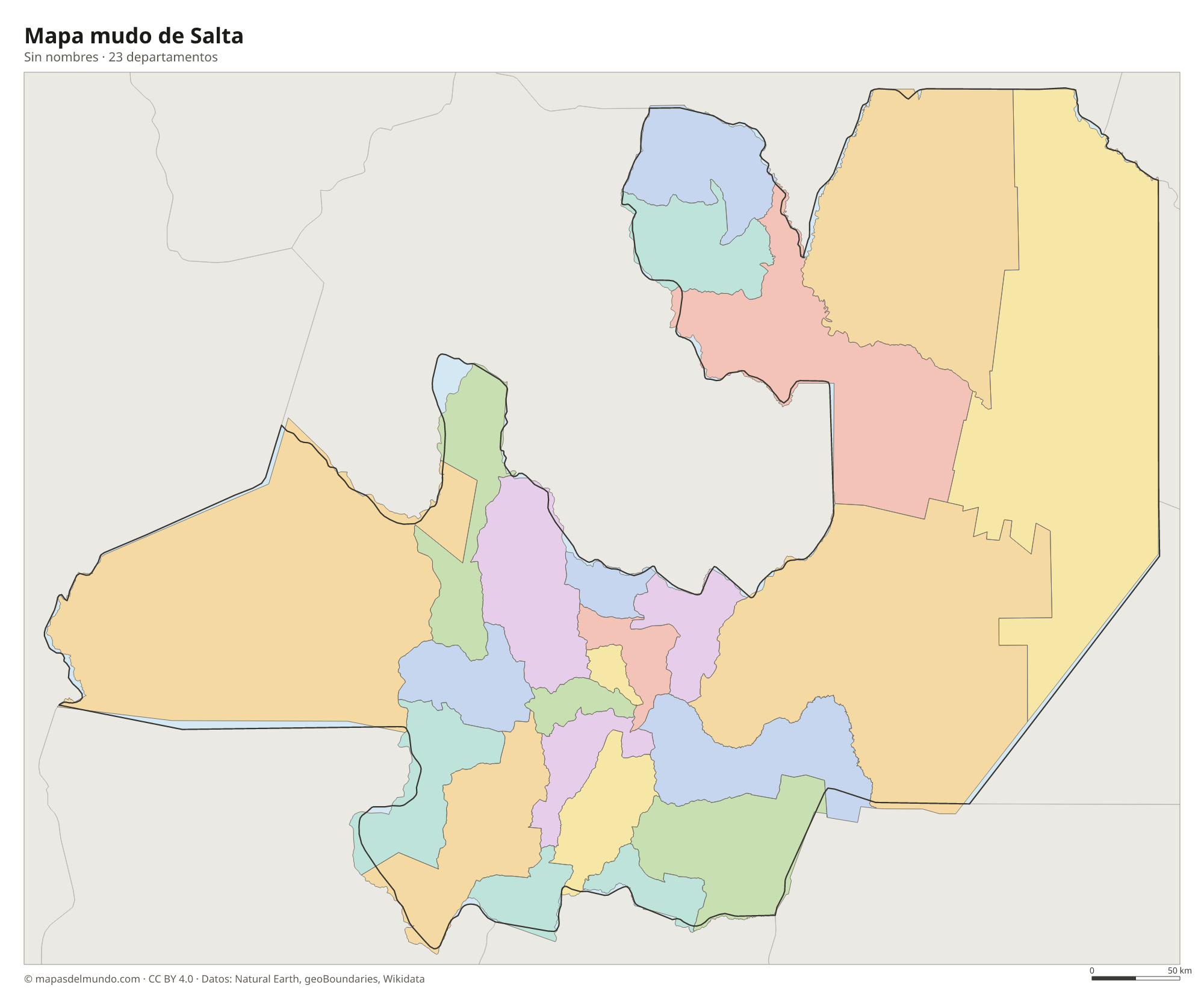 Mapa mudo de Salta