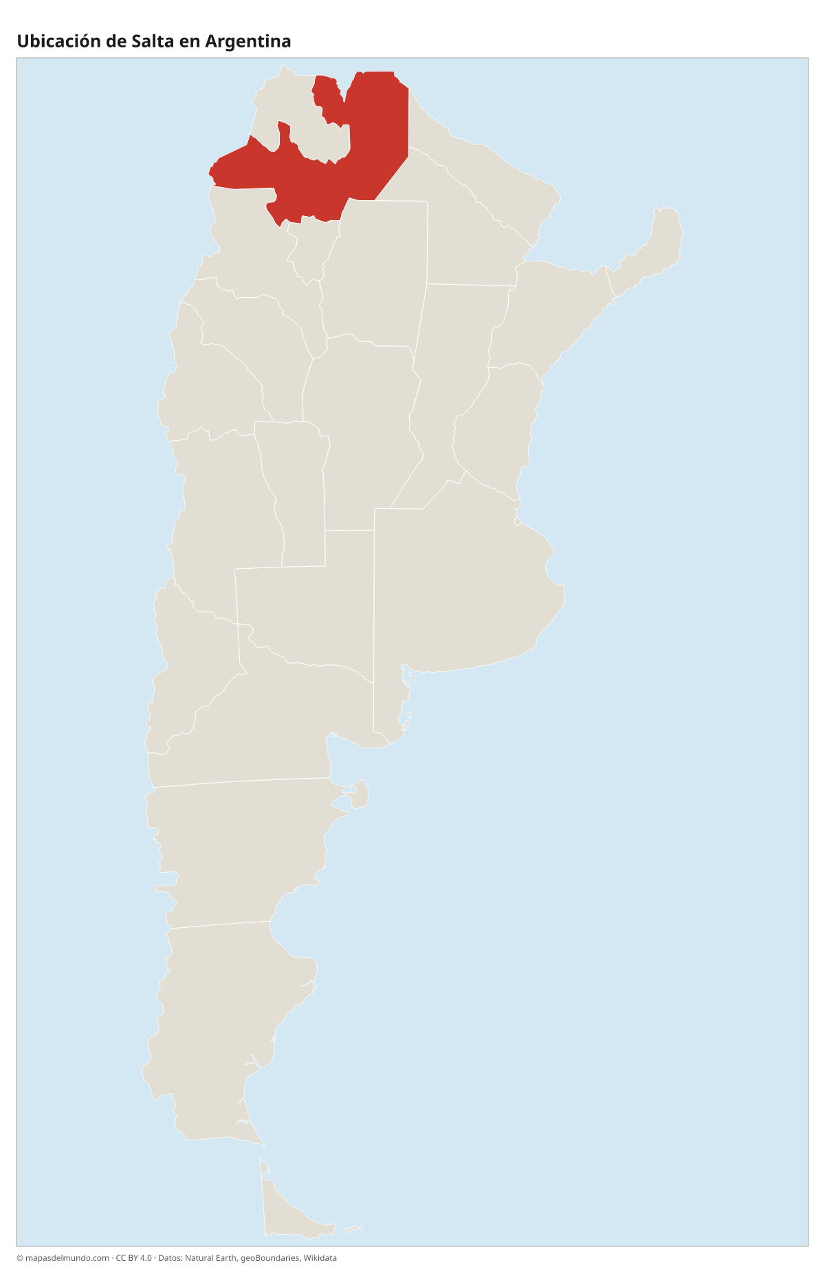 Ubicación de Salta en el mapa de Argentina