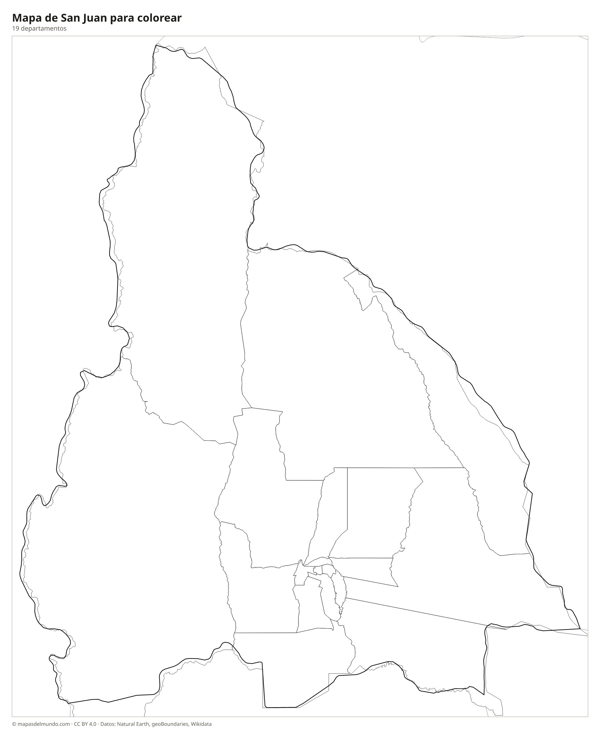 Mapa de San Juan para colorear