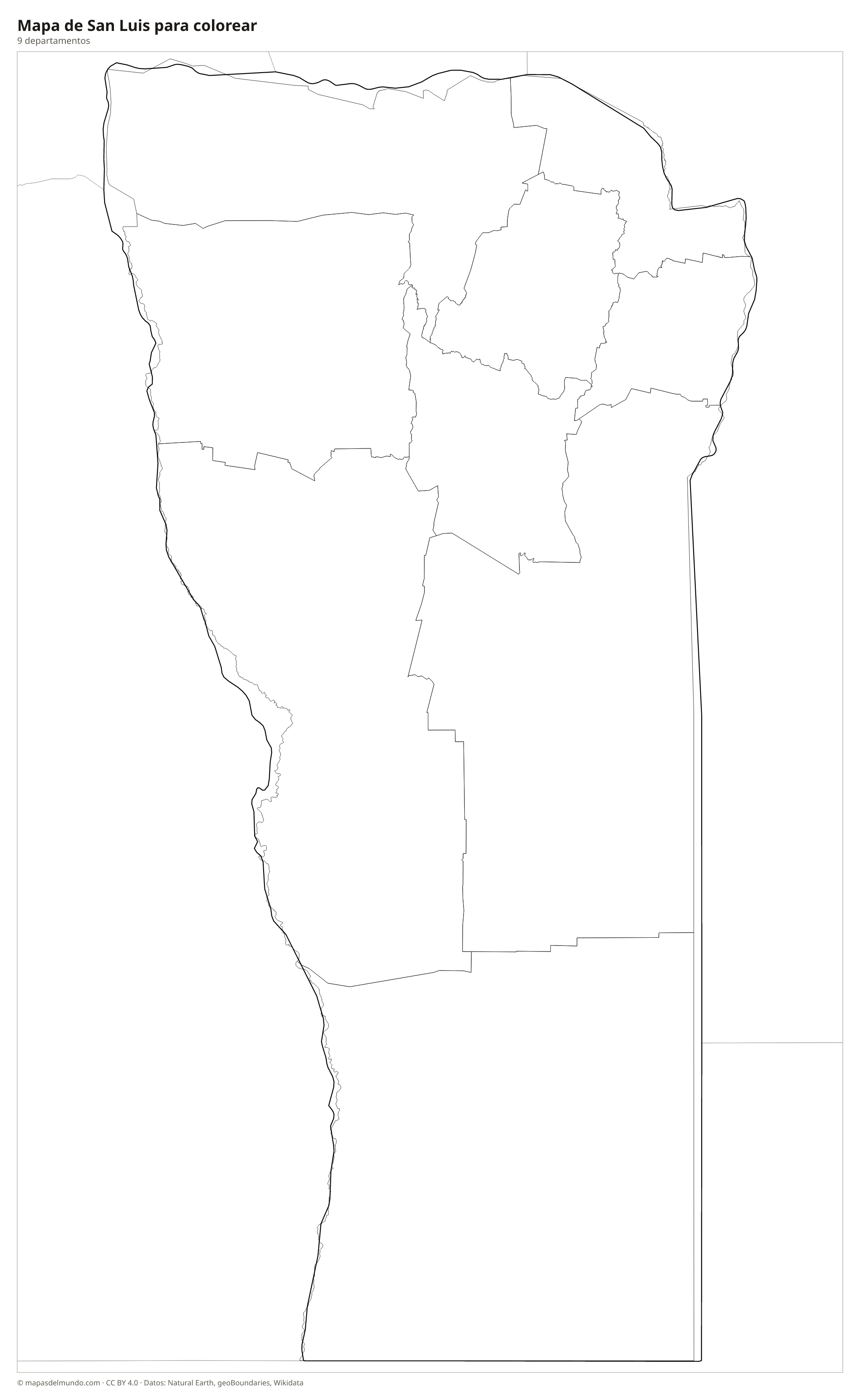 Mapa de San Luis para colorear