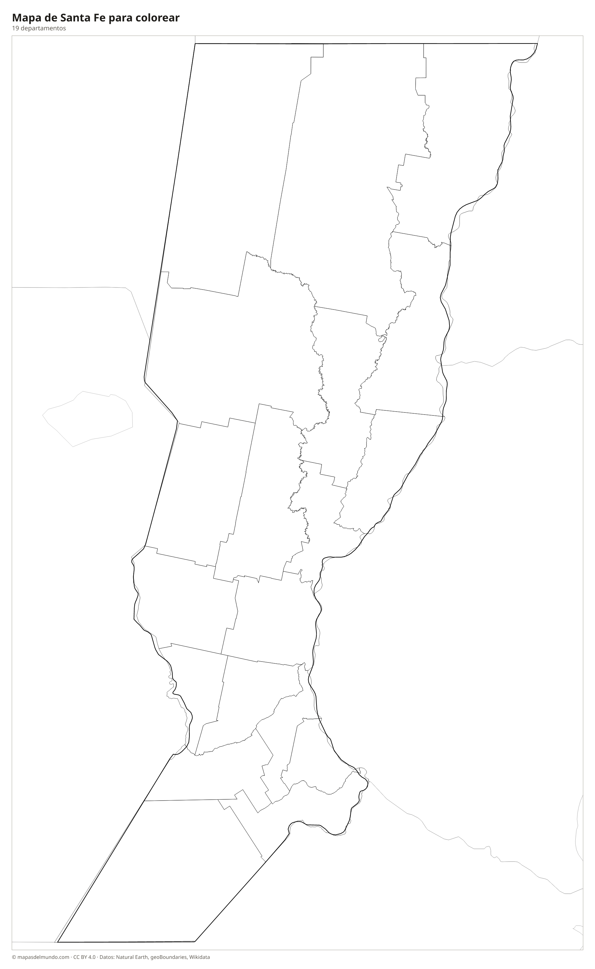 Mapa de Santa Fe para colorear