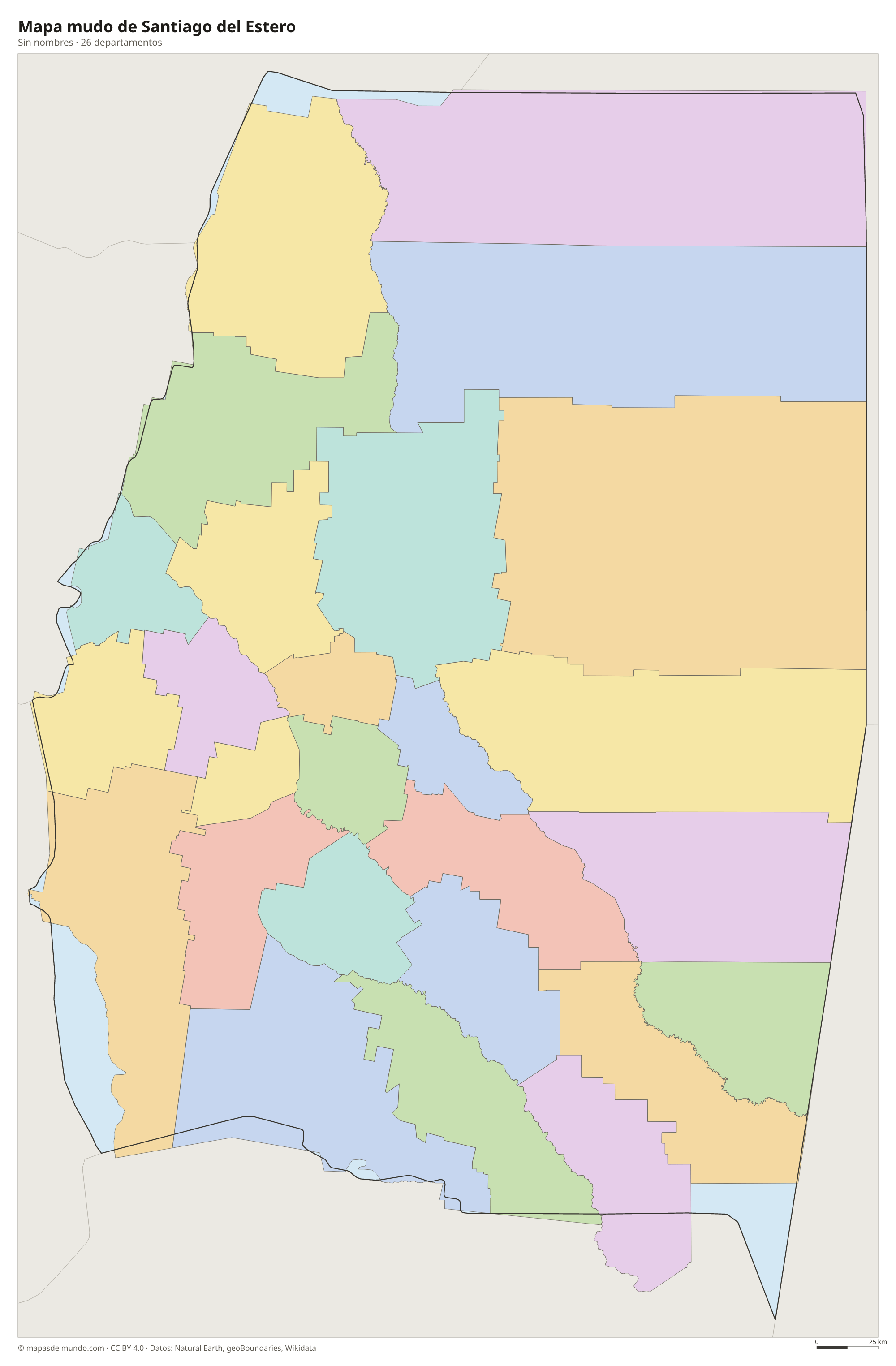 Mapa mudo de Santiago del Estero