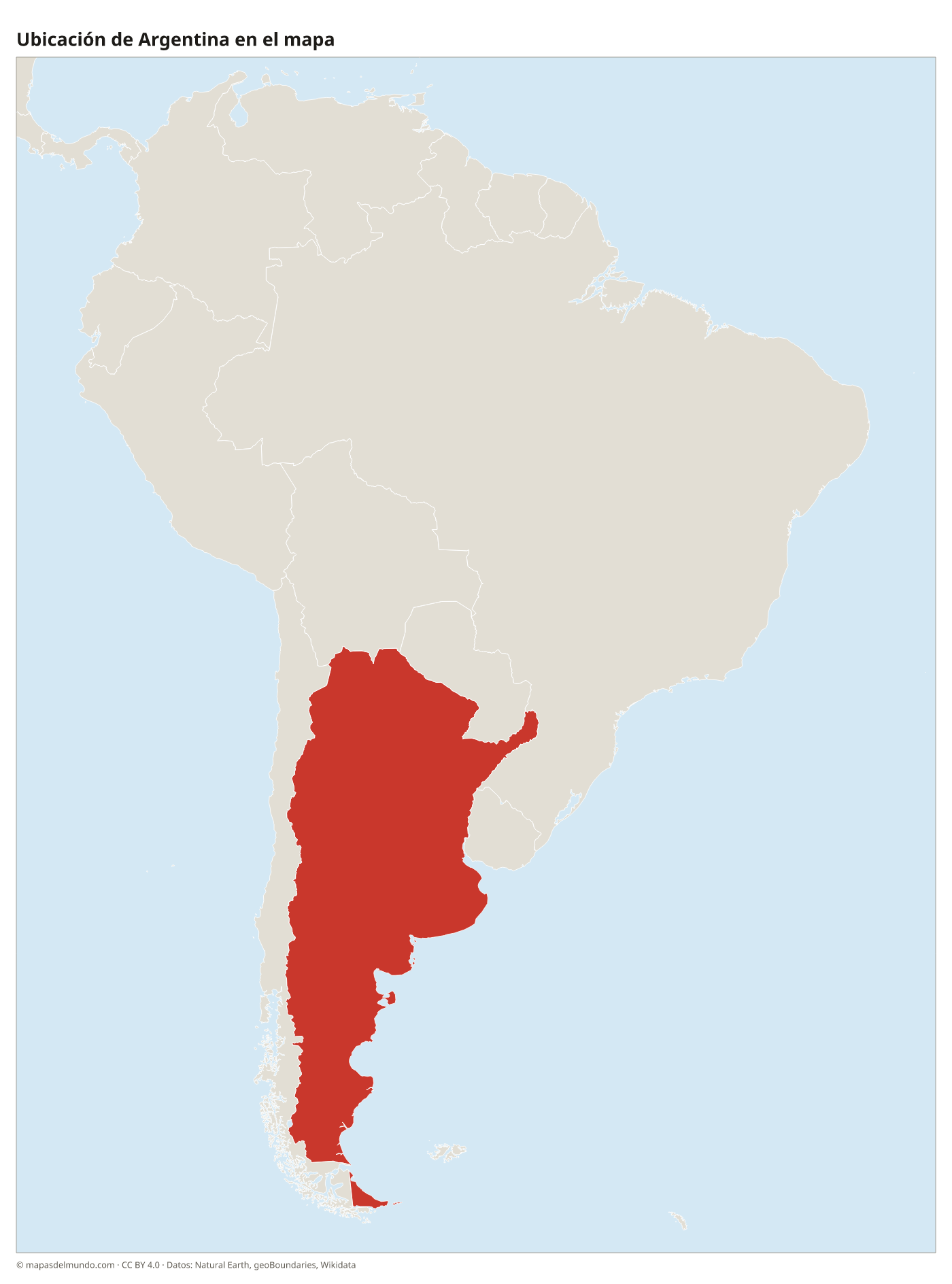 Ubicación de Argentina en el mapa