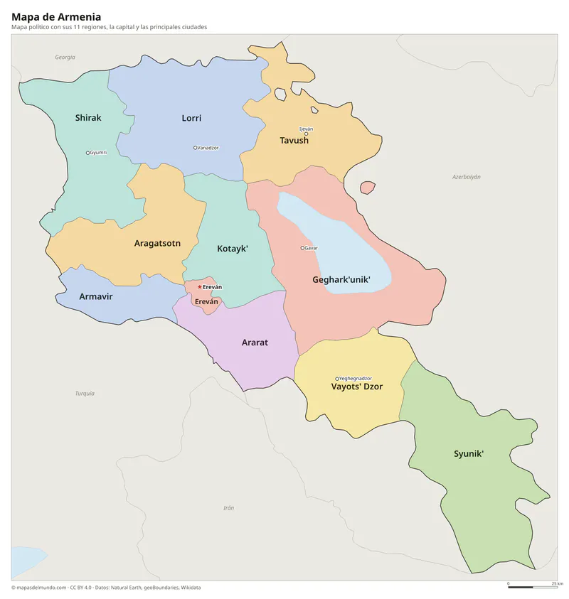 Mapa de Armenia