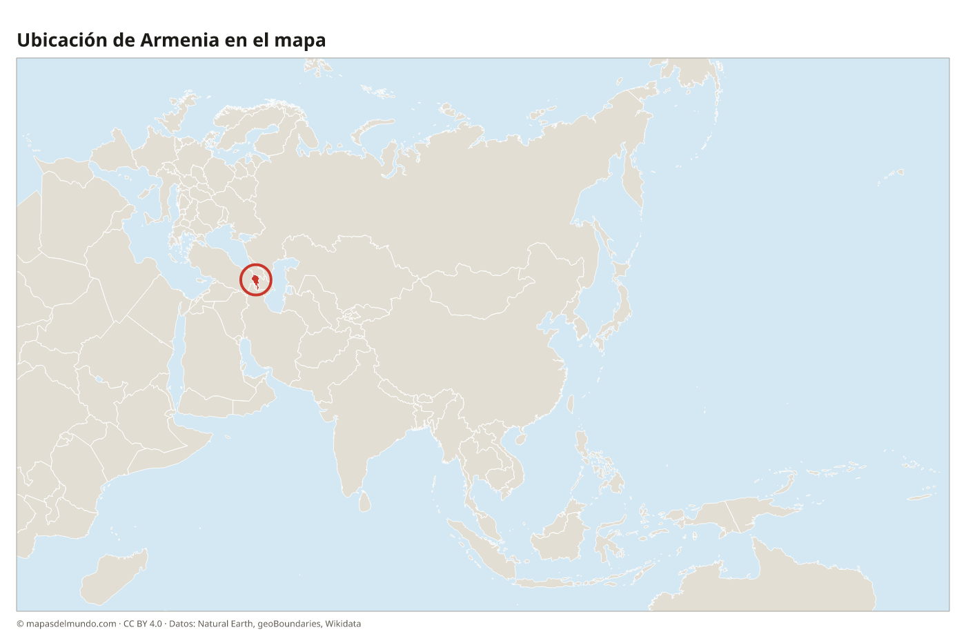 Ubicación de Armenia en el mapa