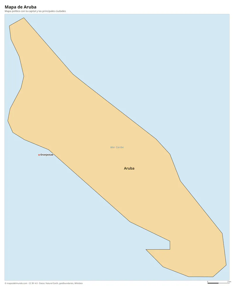 Mapa de Aruba