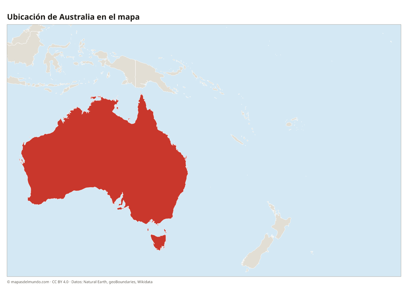 Ubicación de Australia en el mapa