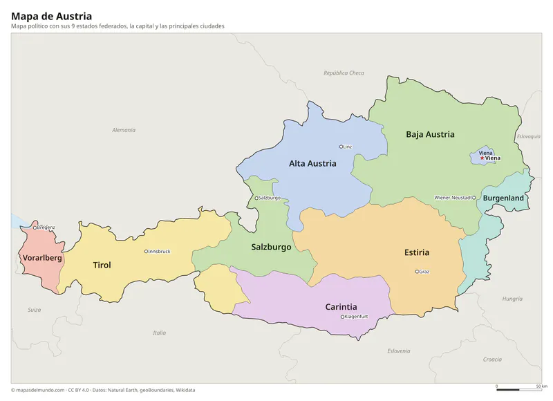 Mapa de Austria