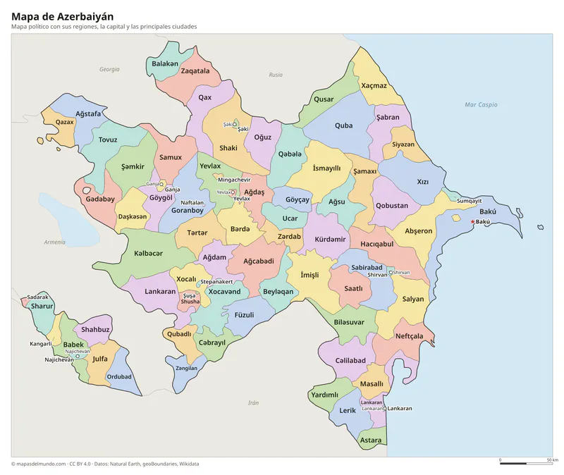 Mapa de Azerbaiyán