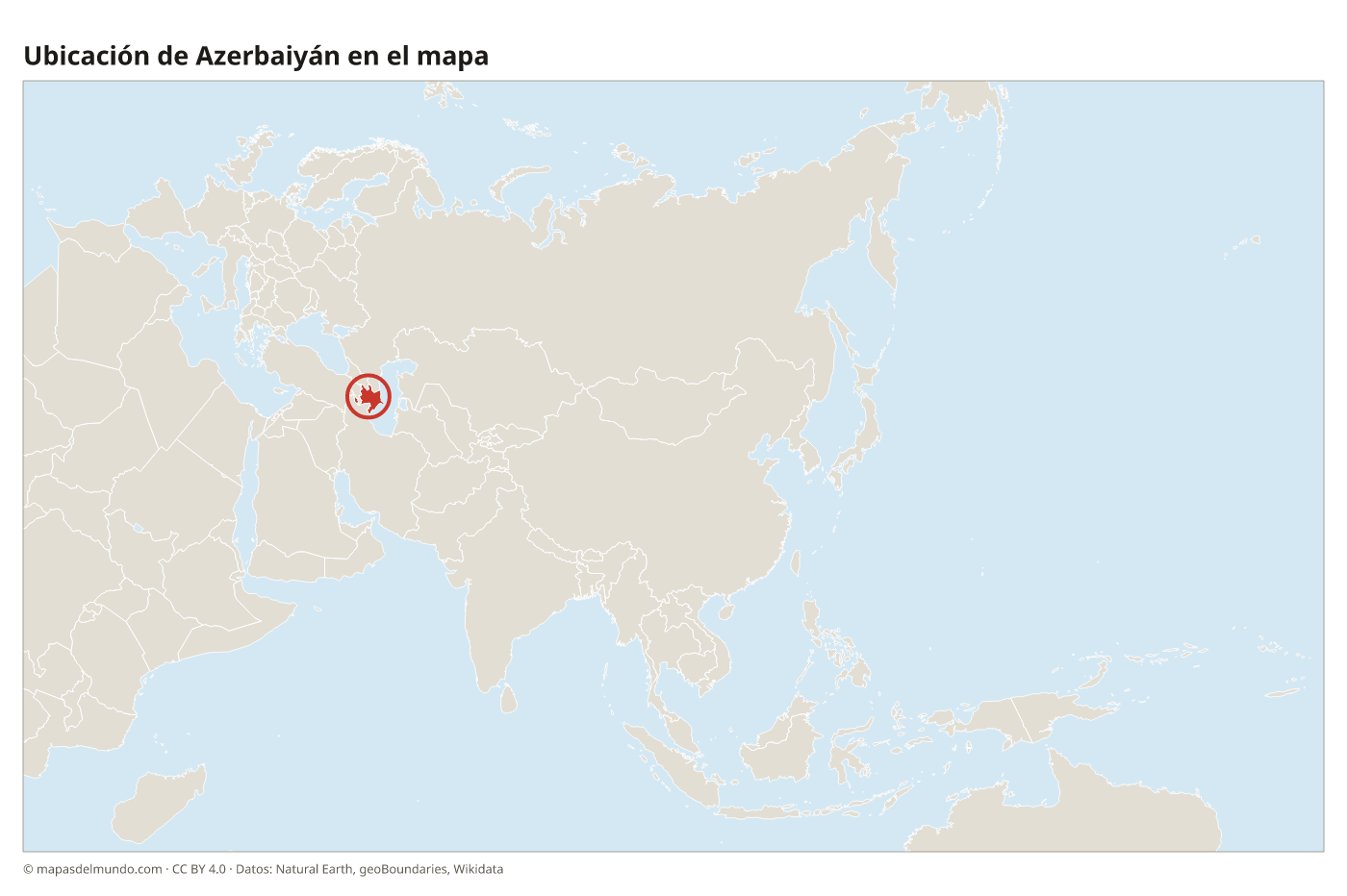 Ubicación de Azerbaiyán en el mapa