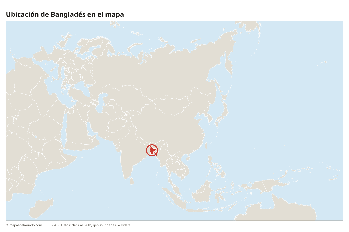 Ubicación de Bangladés en el mapa