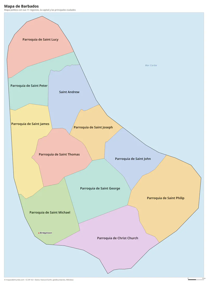 Mapa de Barbados