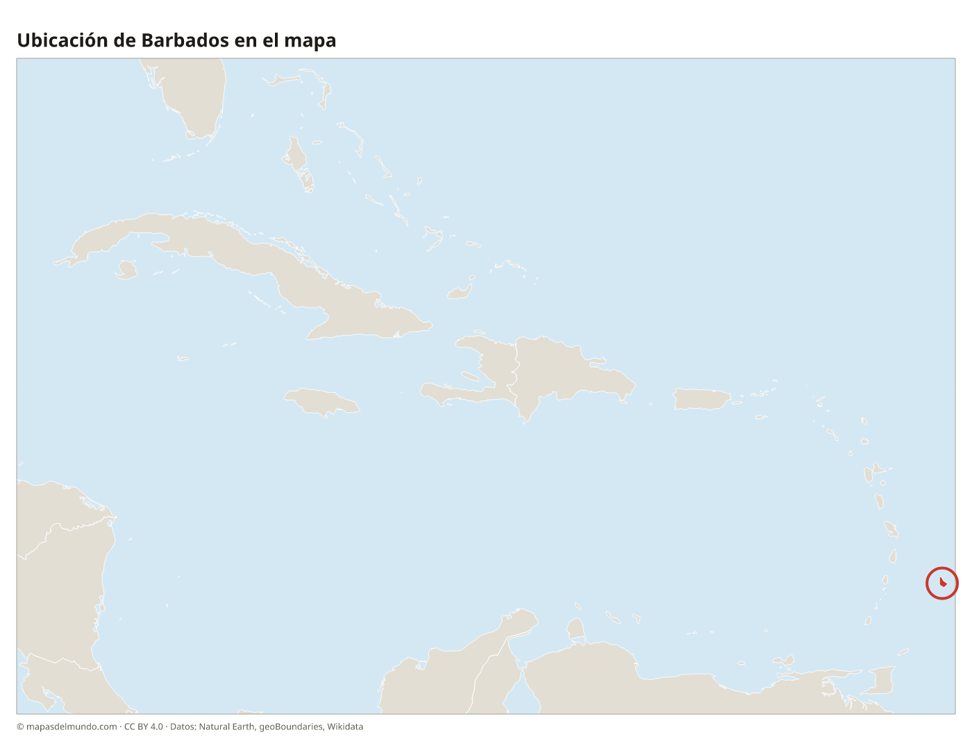 Ubicación de Barbados en el mapa