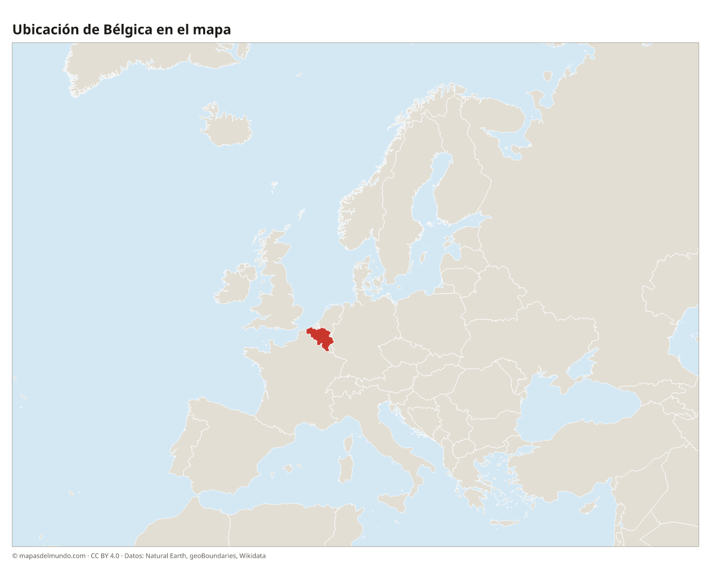 Ubicación de Bélgica en el mapa