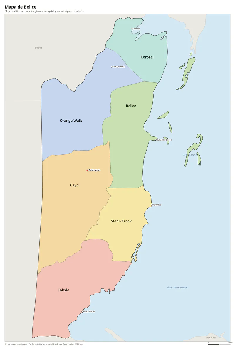Mapa de Belice