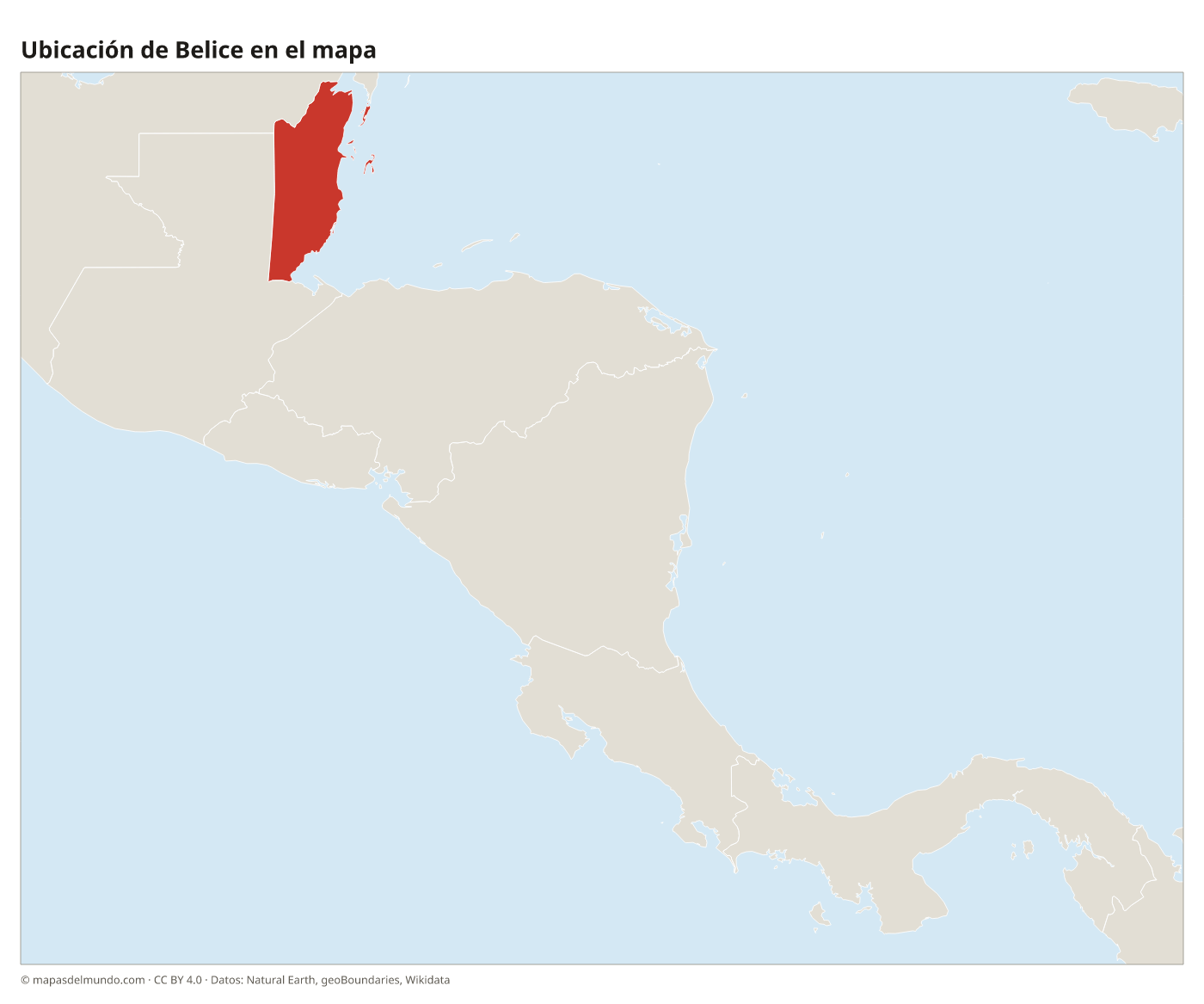 Ubicación de Belice en el mapa