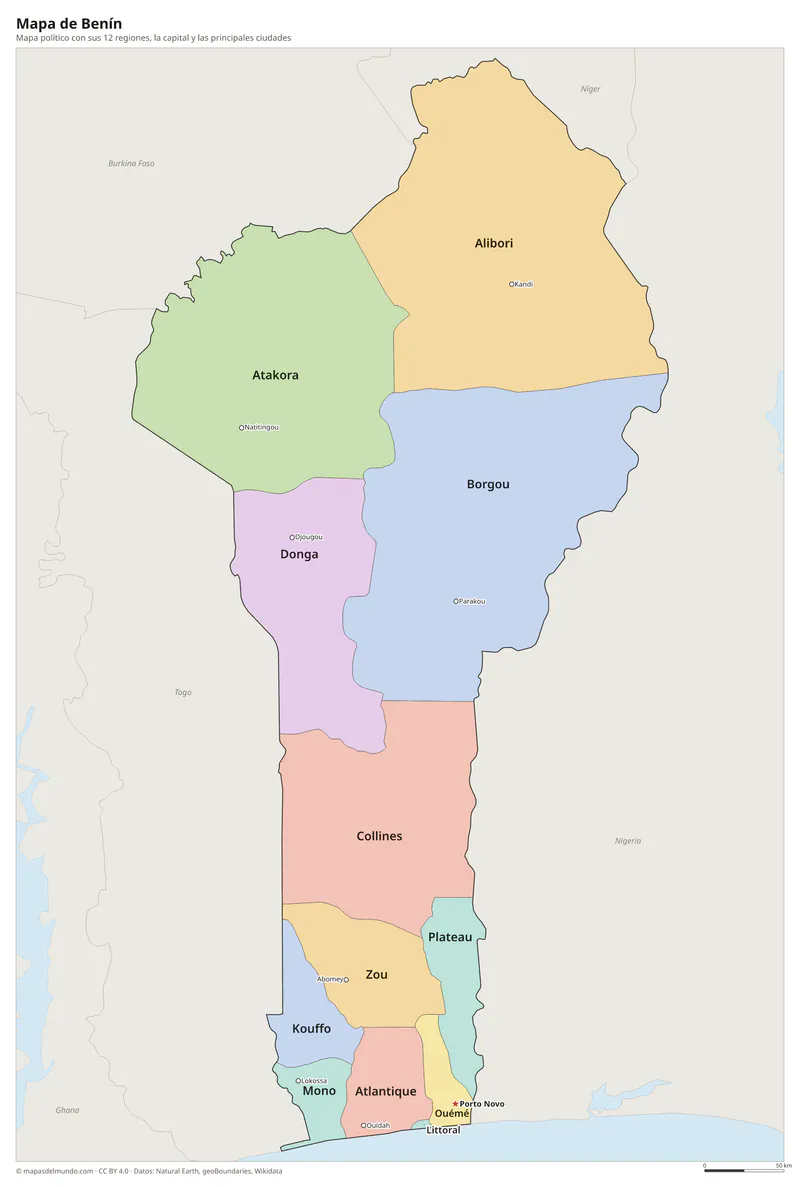 Mapa de Benín