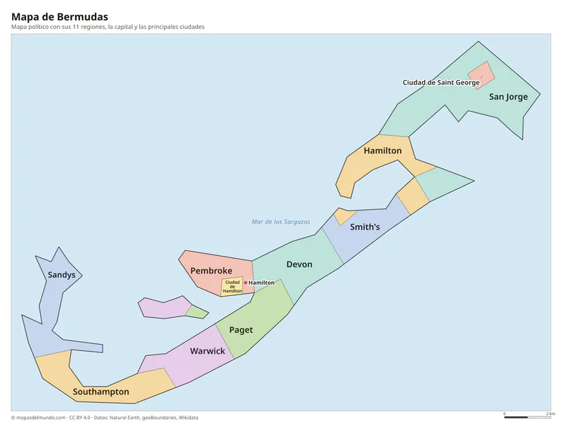 Mapa de Bermudas