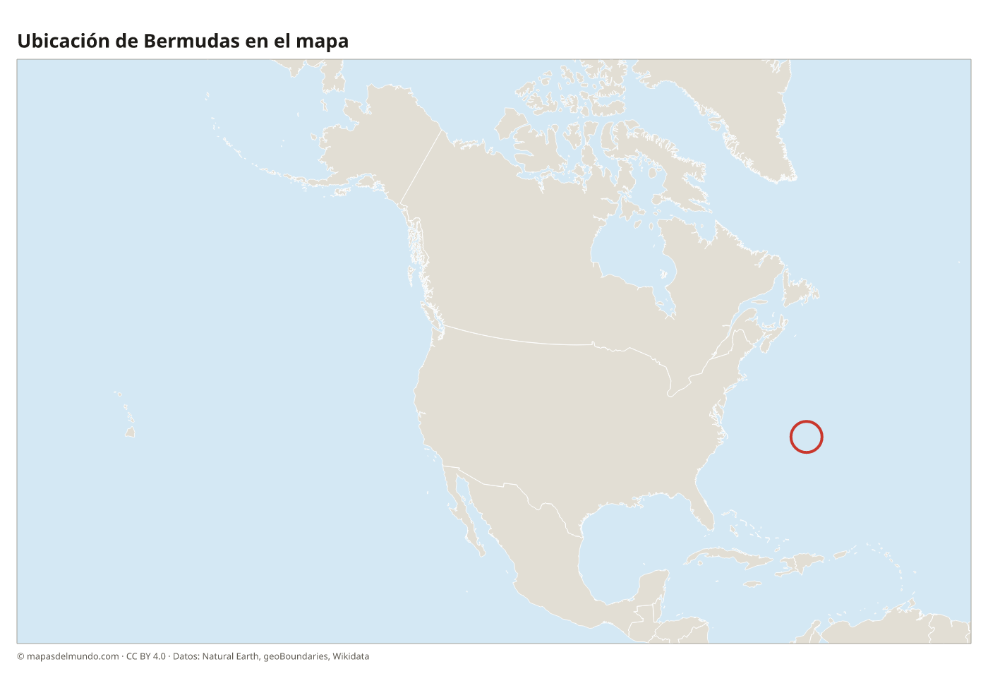Ubicación de Bermudas en el mapa