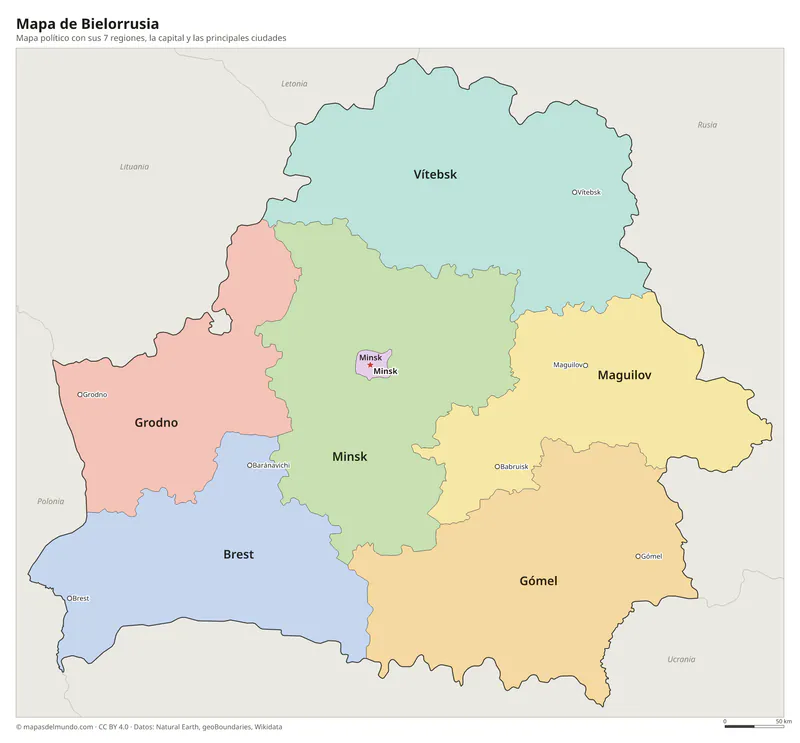 Mapa de Bielorrusia
